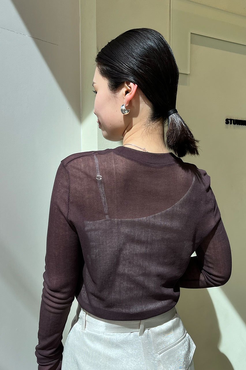 【スタニングルアー/STUNNING LURE】のシアーテレコロングTシャツ 人気、トレンドファッション・服の通販 founy(ファニー) 　ファッション　Fashion　レディースファッション　Fashion for Women　トップス・カットソー　Cut & Sew Tops　シャツ・ブラウス・オフィスカジュアル　Elegant Blouses & Button-Ups　ロングTシャツ・Tシャツ　Longline T-Shirts & Tees　カットソー・ベーシックTシャツ　Cut-and-Sewn Tops / Stretch Tees & Basics　おすすめ　Recommended / Our Picks　インナー　Innerwear　コンパクト　Compact, Small Size　シアー　Sheer, See-Through　シンプル　Simple, Minimal　スリーブ　Sleeve, Long Sleeve / Short Sleeve　ロング　Long, Long-Length　長袖　Long Sleeve, Full Sleeve　other-7|ID: prp329100003772898 ipo3291000000032866280