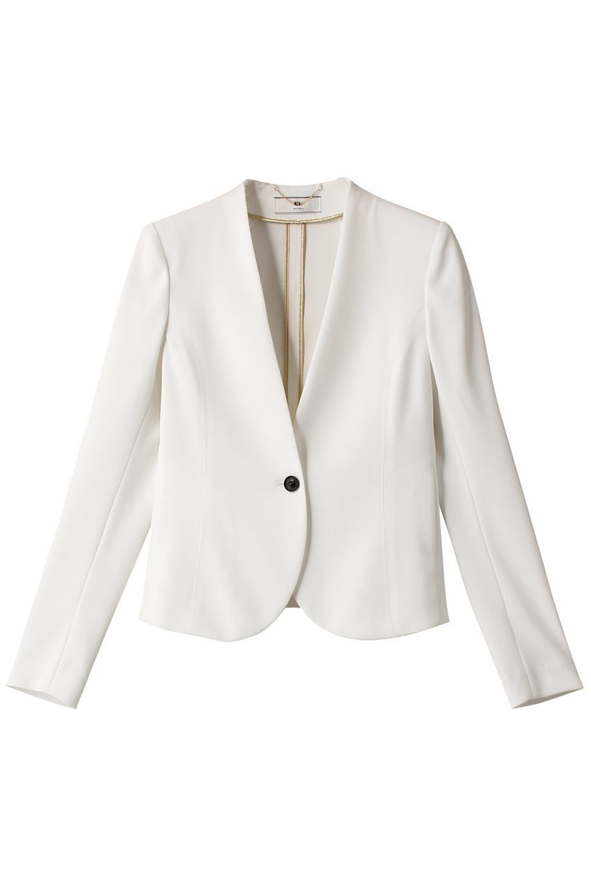 【ベイジ,/BEIGE,】のLUIZA(ルイーザ)/ノーカラージャケット インテリア・キッズ・メンズ・レディースファッション・服の通販 founy(ファニー) 　ファッション　Fashion　レディースファッション　Fashion for Women　アウター　Coat / Outerwear Collection　レディースジャケット・軽アウター　Jackets　ノーカラージャケット / シンプル上品コーデ　Collarless Jackets　インナー　Innerwear　ジャケット　Jacket, Outerwear　ビジネス 仕事 通勤　Business / Work / Commuting　White|ID: prp329100003776961 ipo3291000000036604370