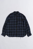 【プランク プロジェクト/PRANK PROJECT】のオンブレーチェックダメージシャツ / Ombre Check Damaged Shirt BLU(ブルー)|ID:prp329100003782311