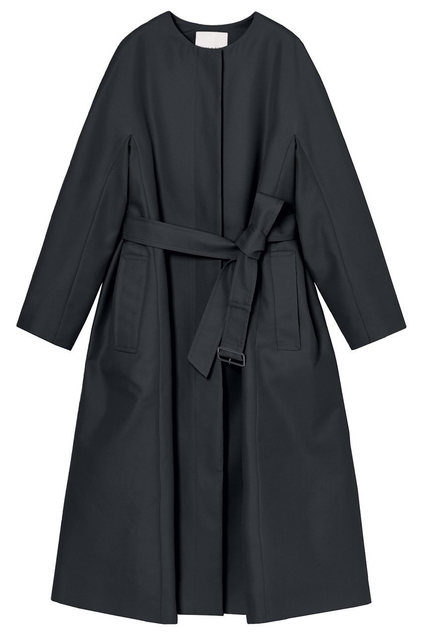 【アナイ/ANAYI】の撥水ツイルノーカラーコート インテリア・キッズ・メンズ・レディースファッション・服の通販 founy(ファニー) 　ファッション　Fashion　レディースファッション　Fashion for Women　アウター　Coat / Outerwear Collection　コート・ロングコート・ピーコート　Long Coats, Peacoats & More　おすすめ　Recommended / Our Picks　エレガント 上品　Elegant　ツイル　Twist, Twisted Detail　ドット　Polka Dot, Dot Pattern　ドレス　Dress, One-Piece　ベーシック　Basic, Essential　ロング　Long, Long-Length　ネイビー|ID: prp329100003782353 ipo3291000000032936592