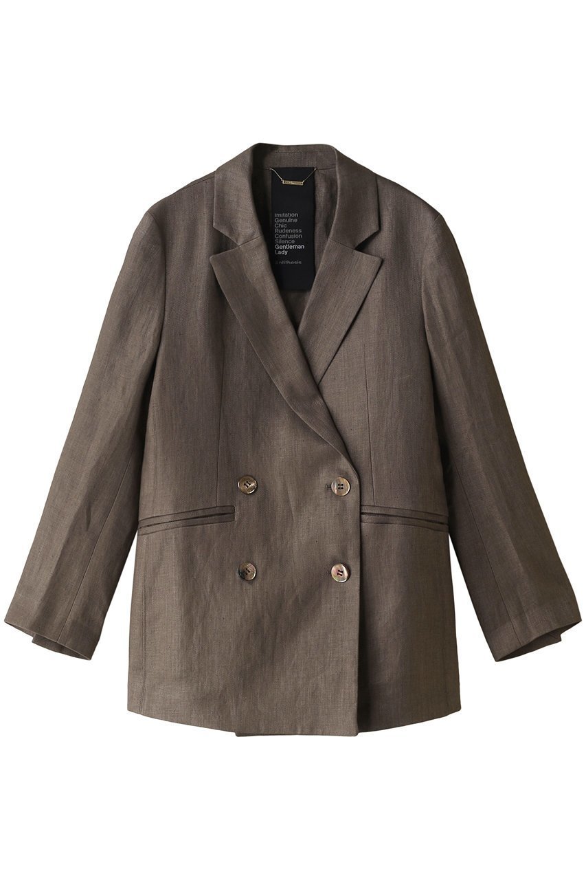 【カオス/Chaos】のリネンヘリンボンジャケット インテリア・キッズ・メンズ・レディースファッション・服の通販 founy(ファウニー) 　ファッション　Fashion　レディースファッション　Fashion for Women　アウター　Coat / Outerwear Collection　レディースジャケット・軽アウター　Jackets　おすすめ　Recommended / Our Picks　ジャケット　Jacket, Outerwear　フランス　France, French　ベーシック　Basic, Essential　定番　Standard, Basic Item　モカ|ID: prp329100003782365 ipo3291000000036655894