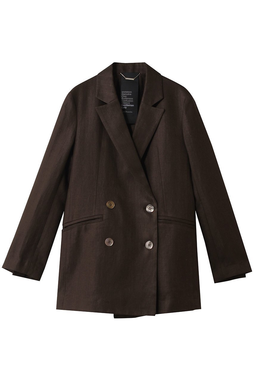 【カオス/Chaos】のリネンヘリンボンジャケット インテリア・キッズ・メンズ・レディースファッション・服の通販 founy(ファウニー) 　ファッション　Fashion　レディースファッション　Fashion for Women　アウター　Coat / Outerwear Collection　レディースジャケット・軽アウター　Jackets　おすすめ　Recommended / Our Picks　ジャケット　Jacket, Outerwear　フランス　France, French　ベーシック　Basic, Essential　定番　Standard, Basic Item　ブラウン|ID: prp329100003782365 ipo3291000000036655895
