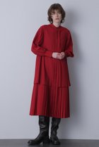【ヒューエルミュージアム/hueLe Museum】の【STUMBLY】Pleats Combi Dress レッド|ID: prp329100003786638 ipo3291000000032086365