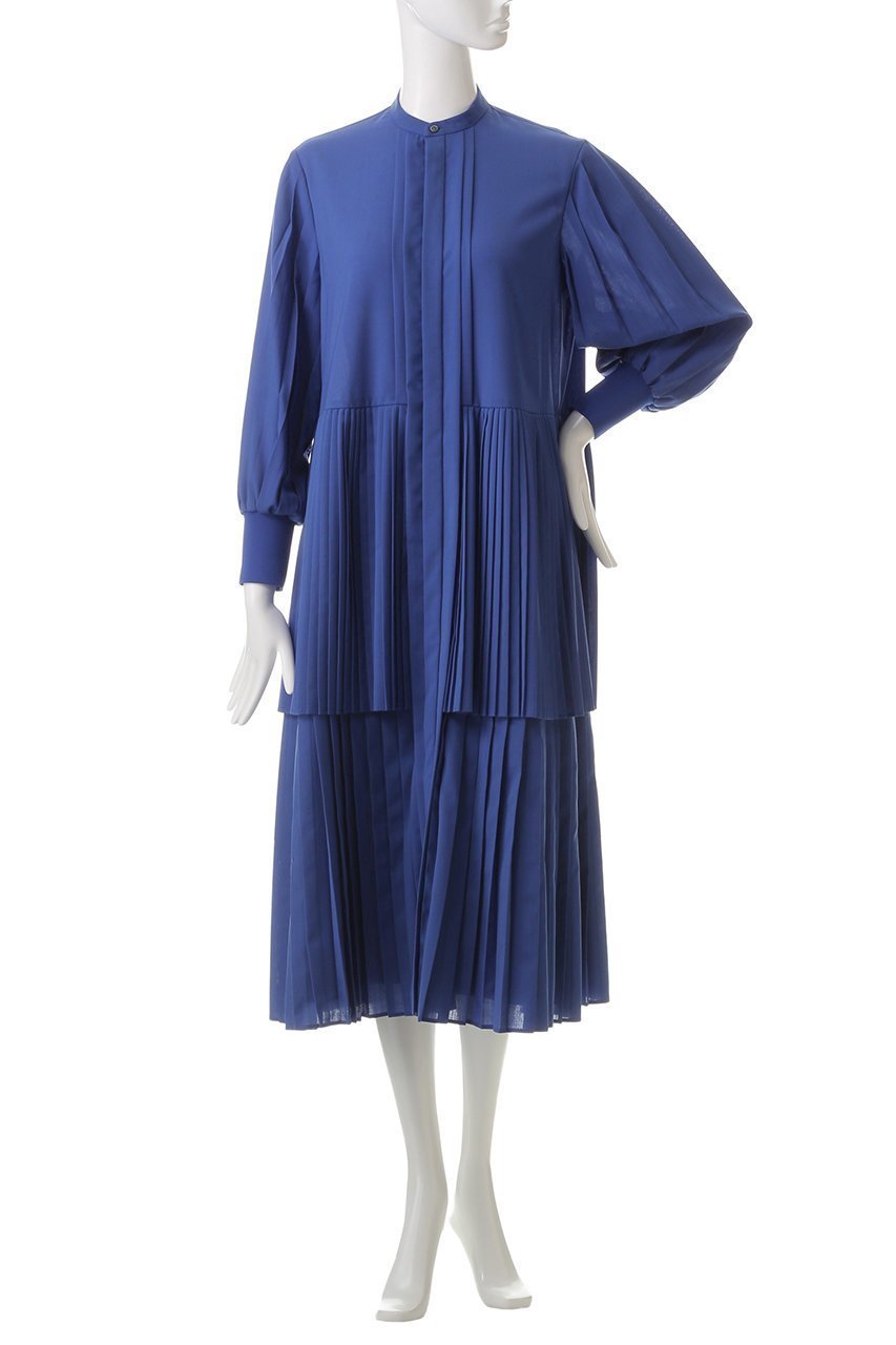 【ヒューエルミュージアム/hueLe Museum】の【STUMBLY】Pleats Combi Dress 人気、トレンドファッション・服の通販 founy(ファニー) 　ファッション　Fashion　レディースファッション　Fashion for Women　ワンピース　Dresses　フォーマル・パーティードレス・結婚式用ドレス　Elegant & Casual Dresses　チュニック　Tunic Tops & Dresses　シアー　Sheer, See-Through　ストレート　Straight, Straight Cut　チュニック　Tunic, Long Top　パターン　Pattern, Design Print　プリーツ　Pleats, Pleated　ロング　Long, Long-Length　エレガント 上品　Elegant　定番　Standard, Basic Item　other-2|ID: prp329100003786638 ipo3291000000032890561