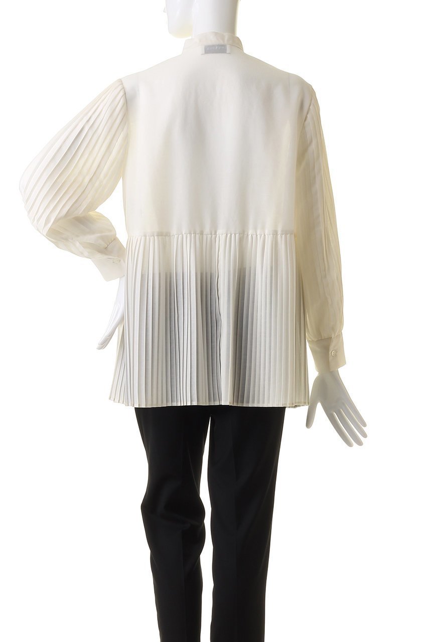 【ヒューエルミュージアム/hueLe Museum】の【STUMBLY】プリーツスリーブブラウス 人気、トレンドファッション・服の通販 founy(ファニー) 　ファッション　Fashion　レディースファッション　Fashion for Women　トップス・カットソー　Cut & Sew Tops　シャツ・ブラウス・オフィスカジュアル　Elegant Blouses & Button-Ups　エレガント 上品　Elegant　シアー　Sheer, See-Through　スリーブ　Sleeve, Long Sleeve / Short Sleeve　プリーツ　Pleats, Pleated　モダン　Modern, Contemporary　ロング　Long, Long-Length　other-4|ID: prp329100003786642 ipo3291000000032920213