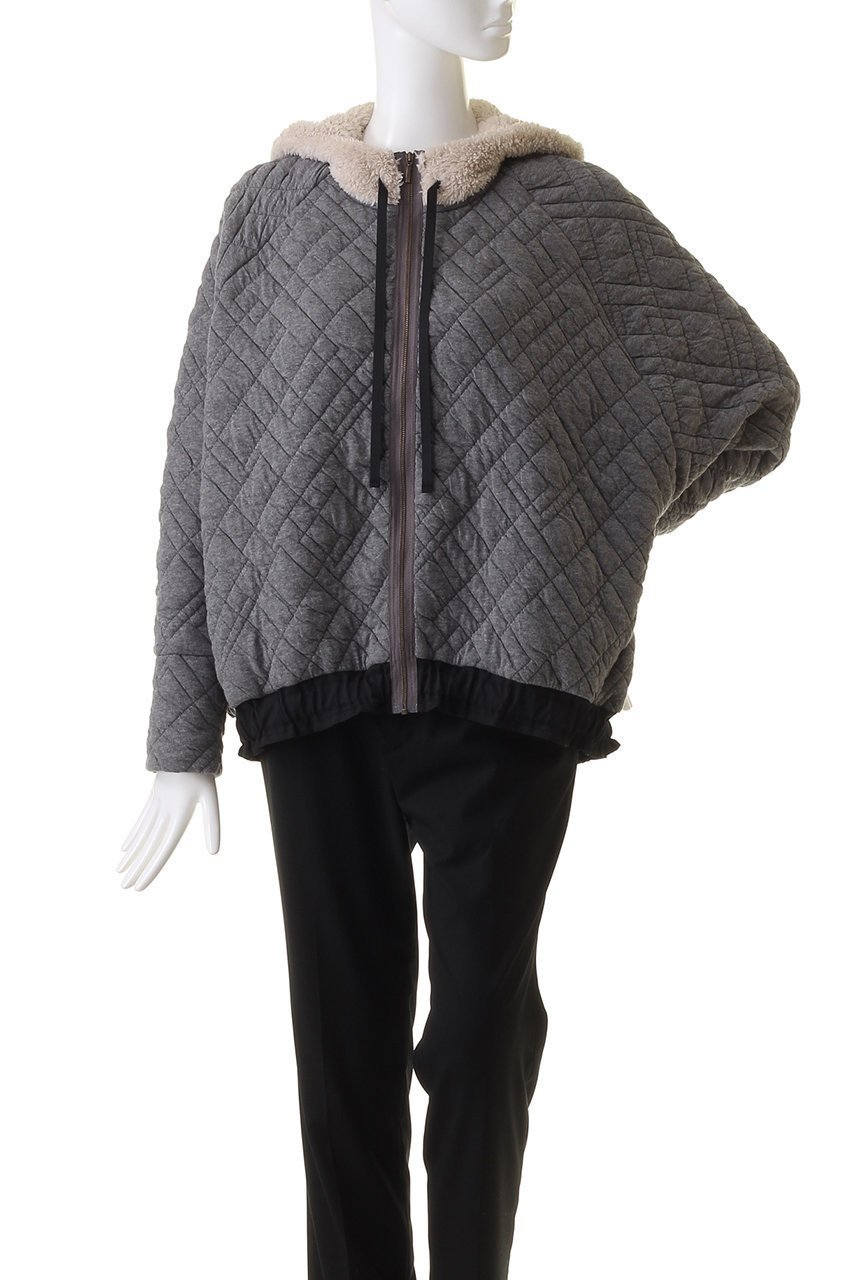 【イクコ/IKUKO】のキルトニット&シープボア ジップアップパーカ 人気、トレンドファッション・服の通販 founy(ファニー) 　ファッション　Fashion　レディースファッション　Fashion for Women　トップス・カットソー　Cut & Sew Tops　ニット　Knit Tops & Sweaters　レディースパーカー・カジュアルフーディー　Casual Hoodies & Sweatshirts　キルト　Quilt, Quilted Fabric　コンビ　Combo, Combination Style　パーカー　Hoodie, Parka　フォルム　Silhouette, Form　リラックス　Relax, Relaxed Fit　other-2|ID: prp329100003789306 ipo3291000000032953288