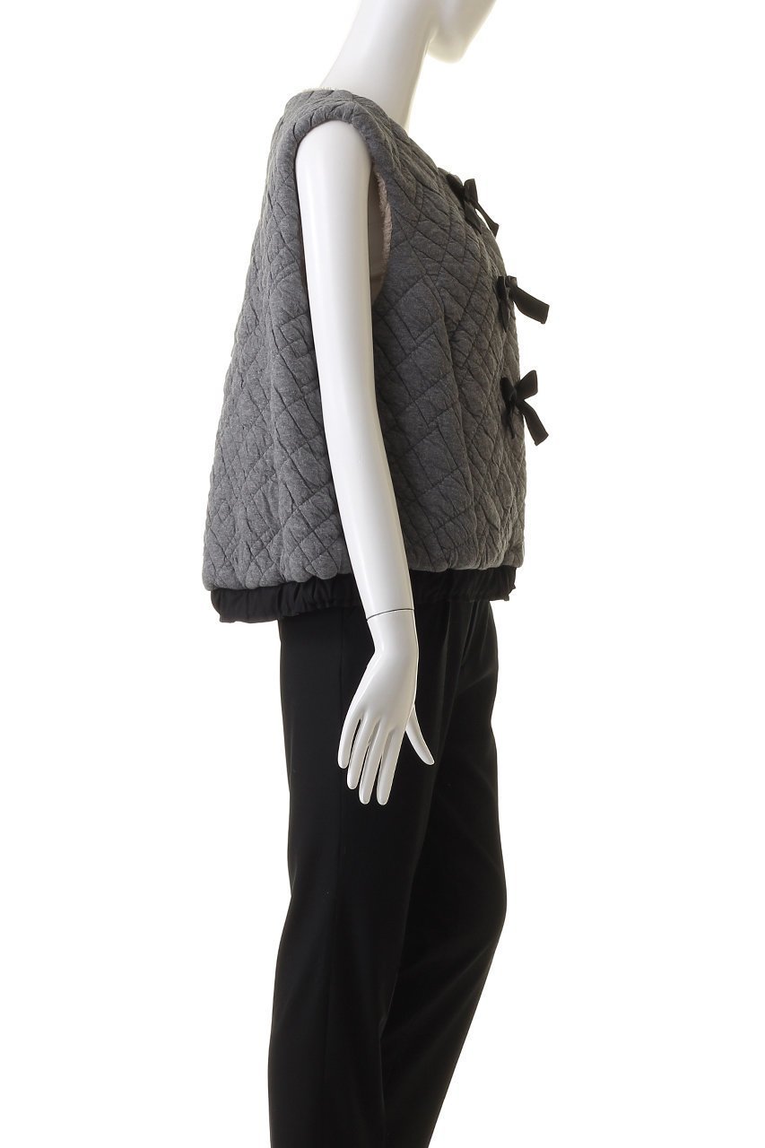 【イクコ/IKUKO】のキルトニット&シープボア ベスト 人気、トレンドファッション・服の通販 founy(ファニー) 　ファッション　Fashion　レディースファッション　Fashion for Women　アウター　Coat / Outerwear Collection　レディースジャケット・軽アウター　Jackets　キルティング　Quilted, Quilting　キルト　Quilt, Quilted Fabric　クラシカル　Classical, Vintage-Inspired　ジャケット　Jacket, Outerwear　フロント　Front, Front Design　ベスト　Vest, Waistcoat　リボン　Ribbon, Bow　防寒　Cold Protection, Winter-Ready　other-3|ID: prp329100003789307 ipo3291000000032961982