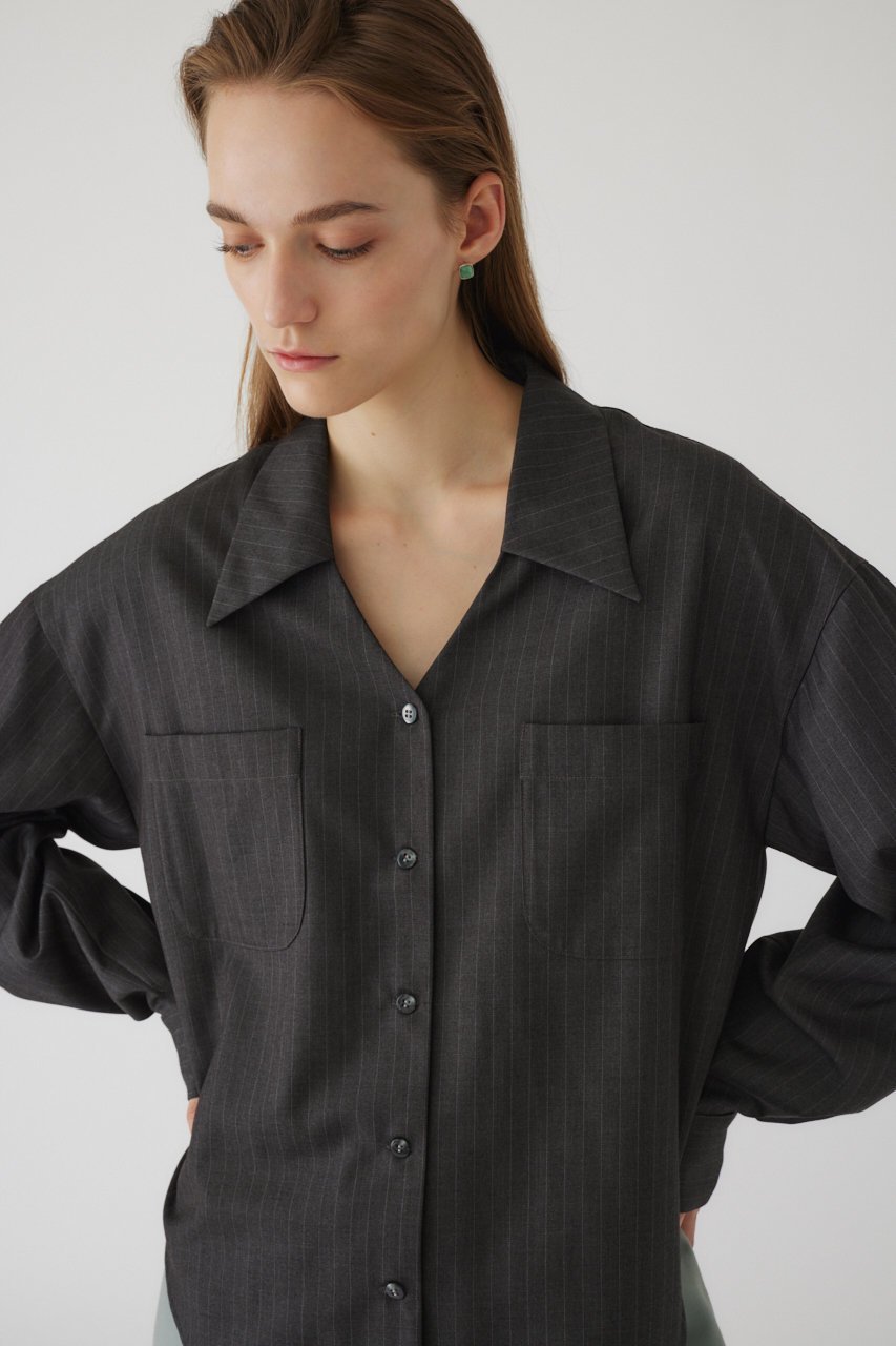 【リムアーク/RIM.ARK】のV cut relaxy SH/シャツ 人気、トレンドファッション・服の通販 founy(ファニー) 　ファッション　Fashion　レディースファッション　WOMEN　トップス・カットソー　Tops/Tshirt　シャツ/ブラウス　Shirts/Blouses　コンパクト　Compact　ジュエリー　Jewelry　ストライプ　Stripe　スリーブ　Sleeve　マニッシュ　Mannish　ロング　Long　other-6|ID: prp329100003799661 ipo3291000000032377028