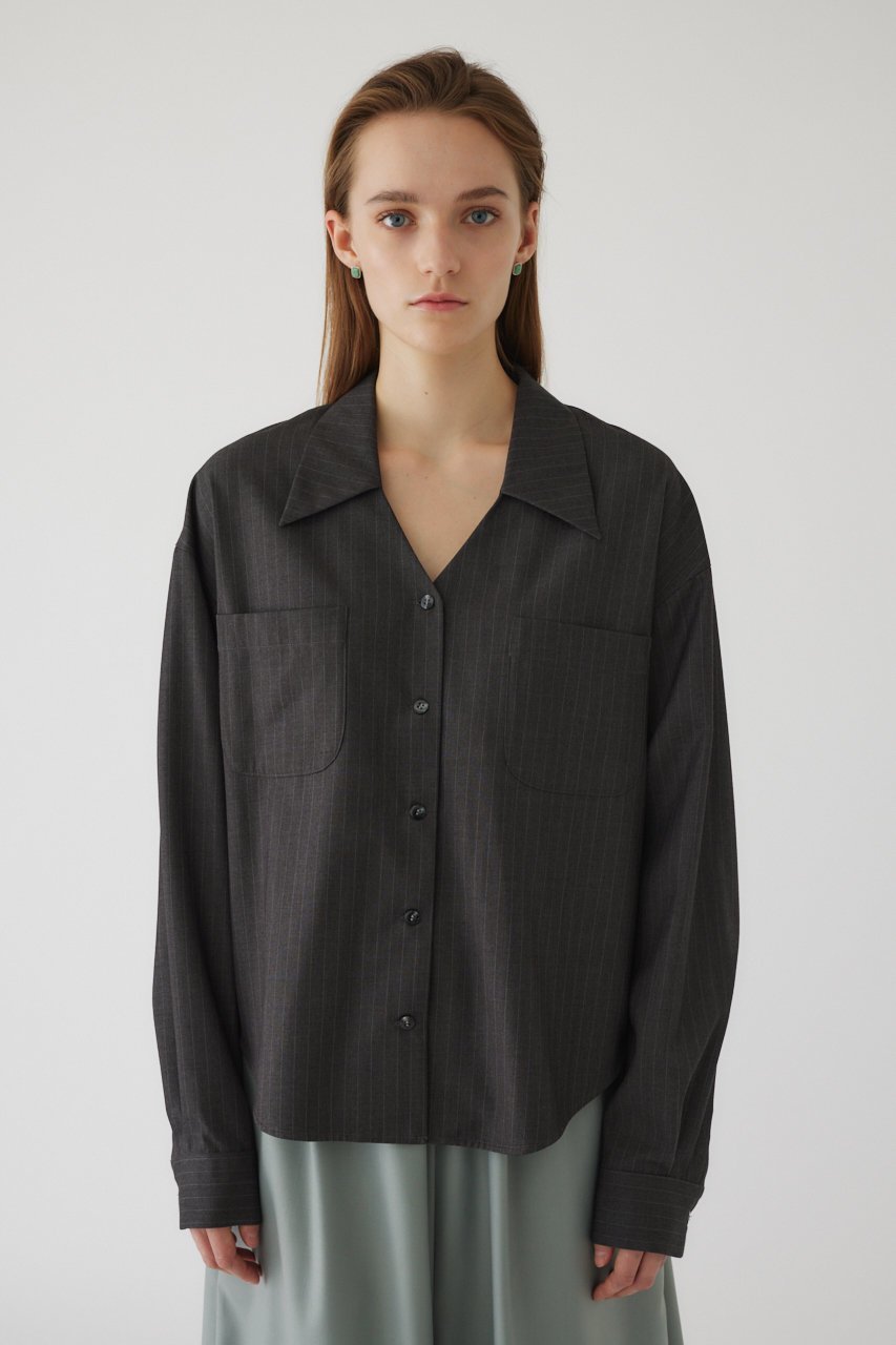 【リムアーク/RIM.ARK】のV cut relaxy SH/シャツ 人気、トレンドファッション・服の通販 founy(ファニー) 　ファッション　Fashion　レディースファッション　WOMEN　トップス・カットソー　Tops/Tshirt　シャツ/ブラウス　Shirts/Blouses　コンパクト　Compact　ジュエリー　Jewelry　ストライプ　Stripe　スリーブ　Sleeve　マニッシュ　Mannish　ロング　Long　other-7|ID: prp329100003799661 ipo3291000000032377029