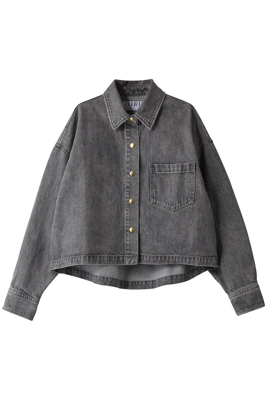 【サードマガジン/THIRD MAGAZINE】のデニムオーバーシャツジャケット インテリア・キッズ・メンズ・レディースファッション・服の通販 founy(ファニー) 　ファッション　Fashion　レディースファッション　Fashion for Women　アウター　Coat / Outerwear Collection　レディースジャケット・軽アウター　Jackets　コンパクト　Compact, Small Size　ショート　Short, Short Length　ジャケット　Jacket, Outerwear　デニム　Denim, Jeans Material　バランス　Balance, Style Balance　フレア　Flare, Flared　ワイド　Wide, Wide Fit　ブラック|ID: prp329100003802028 ipo3291000000032953978