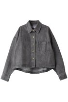 【サードマガジン/THIRD MAGAZINE】のデニムオーバーシャツジャケット 人気、トレンドファッション・服の通販 founy(ファニー) ファッション Fashion レディースファッション Fashion for Women アウター Coat / Outerwear Collection レディースジャケット・軽アウター Jackets コンパクト Compact, Small Size ショート Short, Short Length ジャケット Jacket, Outerwear デニム Denim, Jeans Material バランス Balance, Style Balance フレア Flare, Flared ワイド Wide, Wide Fit thumbnail ブラック|ID: prp329100003802028 ipo3291000000033705489