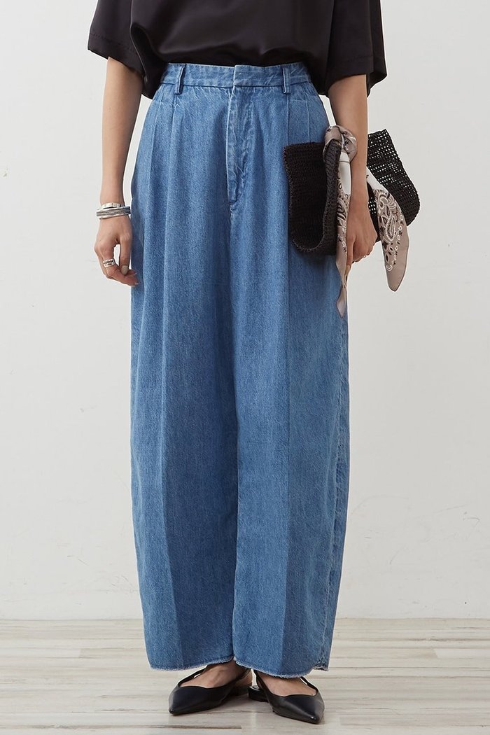 【サードマガジン/THIRD MAGAZINE】のデニムタックパンツ インテリア・キッズ・メンズ・レディースファッション・服の通販 founy(ファニー) https://founy.com/ ファッション Fashion レディースファッション Fashion for Women パンツ Pants & Trousers デニムパンツ・ジーンズ・美脚デニム Denim Jeans & Pants おすすめ Recommended / Our Picks デニム Denim, Jeans Material バルーン Balloon, Balloon Silhouette ワイド Wide, Wide Fit 再入荷 Restock / Back in Stock |ID: prp329100003802030 ipo3291000000032904957