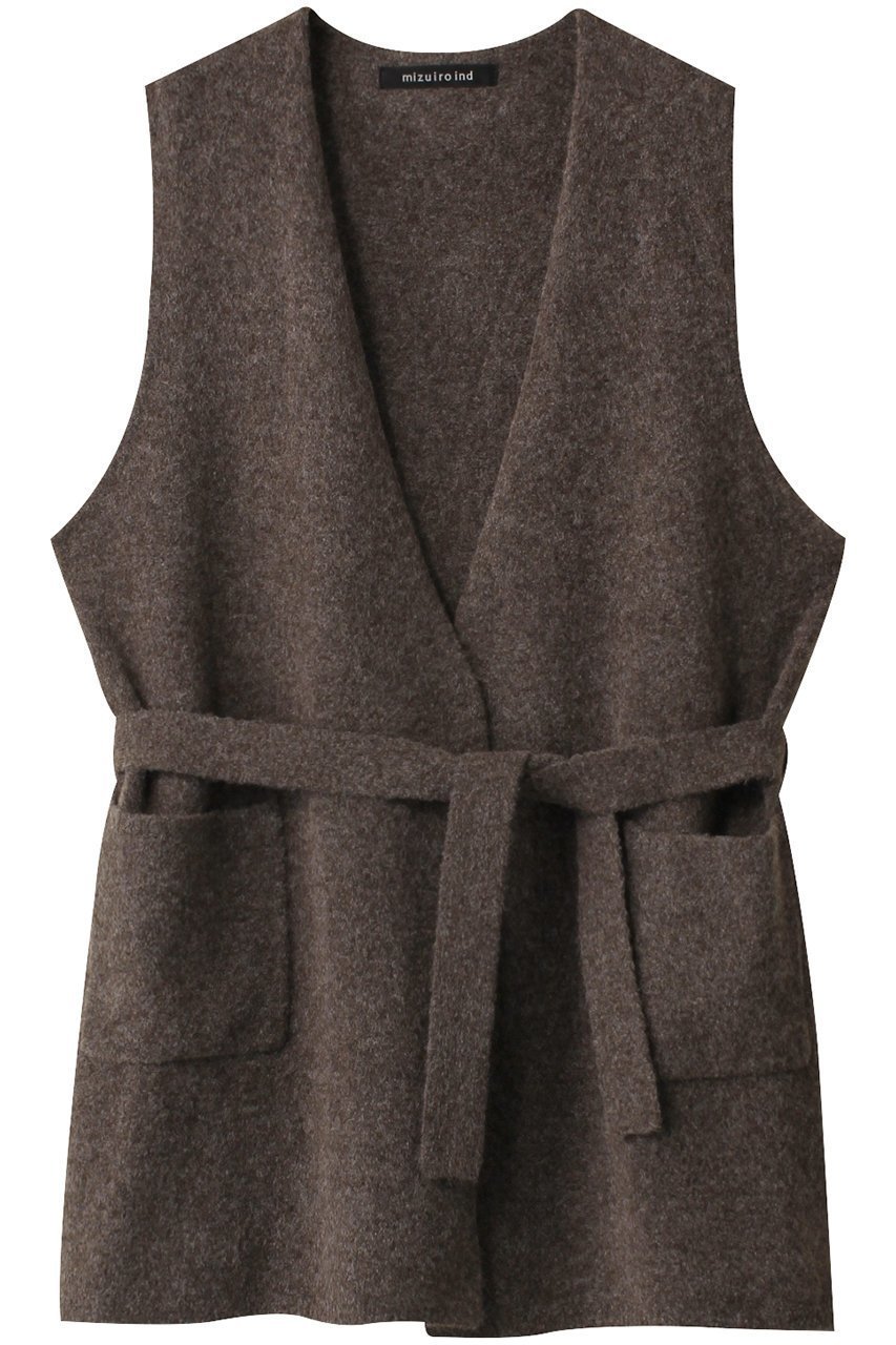 【ミズイロ インド/mizuiro ind】のv neck gilet w/belt ジレ 人気、トレンドファッション・服の通販 founy(ファニー) 　ファッション　Fashion　レディースファッション　WOMEN　アウター　Coat Outerwear　ジャケット　Jackets　シンプル　Simple　ジャケット　Jacket　ベスト　Vest　メランジ　Melange　 other-1|ID: prp329100003812959 ipo3291000000029937916