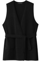 【ミズイロ インド/mizuiro ind】のv neck gilet w/belt ジレ black|ID: prp329100003812959 ipo3291000000029937919