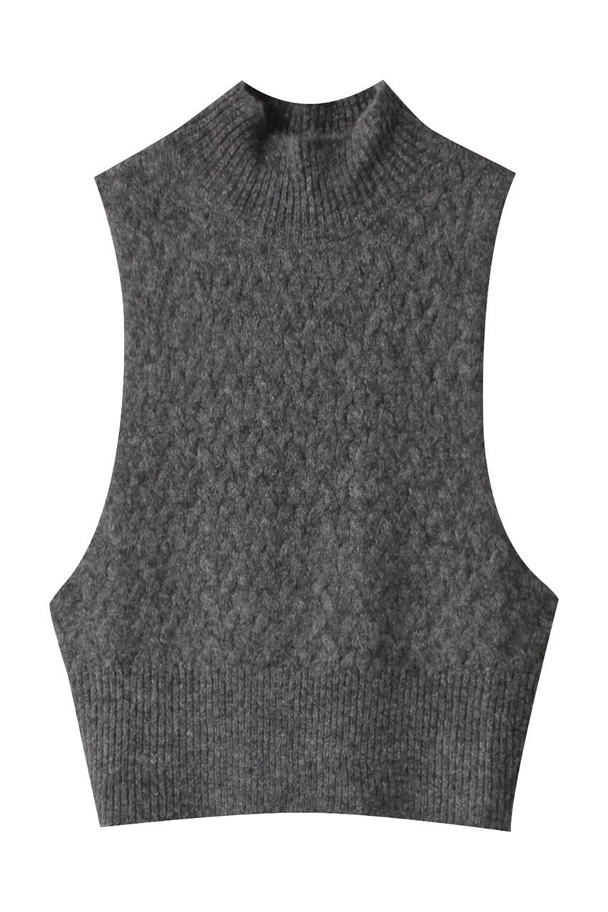 【ミズイロ インド/mizuiro ind】のbottle neck cable vest ベスト インテリア・キッズ・メンズ・レディースファッション・服の通販 founy(ファニー) 　ファッション　Fashion　レディースファッション　WOMEN　トップス・カットソー　Tops/Tshirt　ニット　Knit Tops　ベスト/ジレ　Gilets/Vests　プルオーバー　Pullover　インナー　Inner　カットソー　Cut And Sew　スリーブ　Sleeve　フェミニン　Feminine　ベスト　Vest　ベーシック　Basic　ボトルネック　Bottleneck　マニッシュ　Mannish　c.gray|ID: prp329100003812960 ipo3291000000029937922