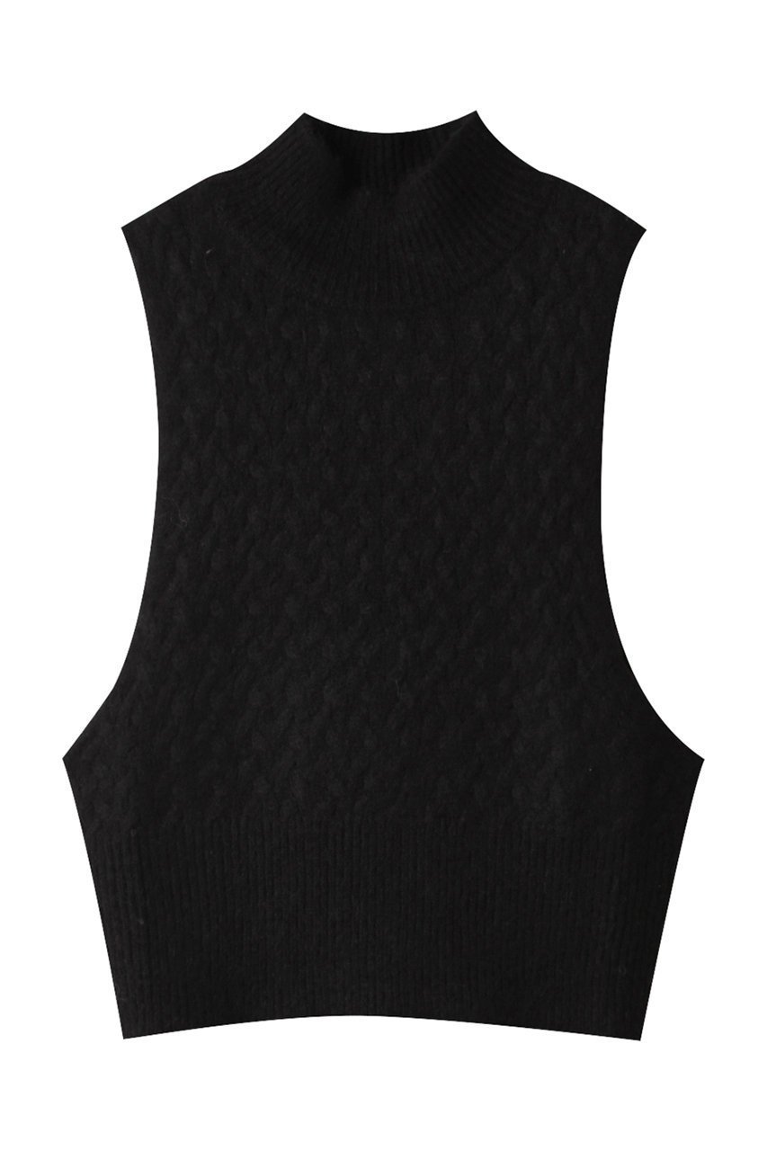 【ミズイロ インド/mizuiro ind】のbottle neck cable vest ベスト インテリア・キッズ・メンズ・レディースファッション・服の通販 founy(ファニー) 　ファッション　Fashion　レディースファッション　WOMEN　トップス・カットソー　Tops/Tshirt　ニット　Knit Tops　ベスト/ジレ　Gilets/Vests　プルオーバー　Pullover　インナー　Inner　カットソー　Cut And Sew　スリーブ　Sleeve　フェミニン　Feminine　ベスト　Vest　ベーシック　Basic　ボトルネック　Bottleneck　マニッシュ　Mannish　black|ID: prp329100003812960 ipo3291000000029937923