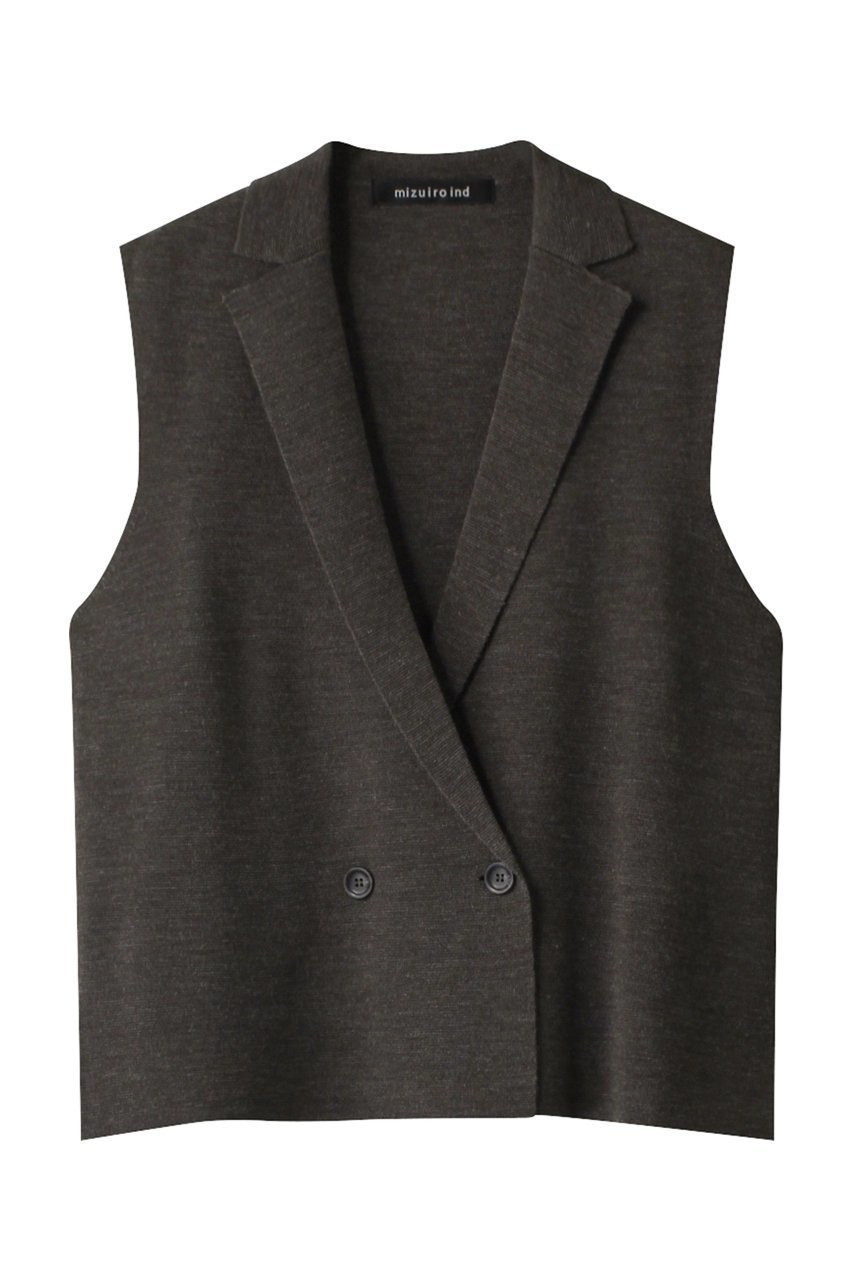 【ミズイロ インド/mizuiro ind】のdouble breasted vest ベスト インテリア・キッズ・メンズ・レディースファッション・服の通販 founy(ファニー) 　ファッション　Fashion　レディースファッション　WOMEN　トップス・カットソー　Tops/Tshirt　ニット　Knit Tops　ベスト/ジレ　Gilets/Vests　プルオーバー　Pullover　コンパクト　Compact　ベスト　Vest　ロング　Long　gray|ID: prp329100003812961 ipo3291000000029937926