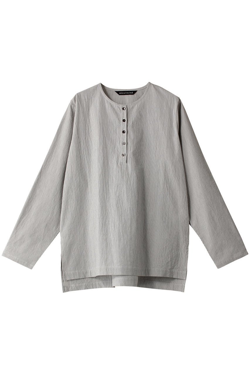 【ミズイロ インド/mizuiro ind】のstripe henry neck shirt シャツ インテリア・キッズ・メンズ・レディースファッション・服の通販 founy(ファニー) 　ファッション　Fashion　レディースファッション　WOMEN　トップス・カットソー　Tops/Tshirt　シャツ/ブラウス　Shirts/Blouses　シンプル　Simple　ストライプ　Stripe　スリーブ　Sleeve　バランス　Balance　リネン　Linen　ロング　Long　96|ID: prp329100003812978 ipo3291000000025083912