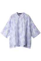 【ミズイロ インド/mizuiro ind】のprint half slv wide shirt シャツ l.blue|ID:prp329100003812981