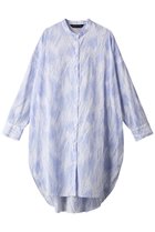 【ミズイロ インド/mizuiro ind】のprint stand collar shirt tunic チュニック l.blue|ID:prp329100003812982