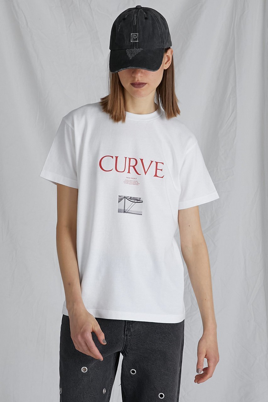 【プランク プロジェクト/PRANK PROJECT】のCURVEプリントTEE / CURVE Printed Tee 人気、トレンドファッション・服の通販 founy(ファニー) 　ファッション　Fashion　レディースファッション　Fashion for Women　トップス・カットソー　Cut & Sew Tops　シャツ・ブラウス・オフィスカジュアル　Elegant Blouses & Button-Ups　ロングTシャツ・Tシャツ　Longline T-Shirts & Tees　カットソー・ベーシックTシャツ　Cut-and-Sewn Tops / Stretch Tees & Basics　ウォッシャブル　Machine Washable　グラフィック　Graphic, Graphic Design　ショート　Short, Short Length　スリーブ　Sleeve, Long Sleeve / Short Sleeve　プリント　Print, Printed Pattern　ボトム　Bottoms, Lower Wear　モチーフ　Motif, Design Theme　other-2|ID: prp329100003813038 ipo3291000000035792097