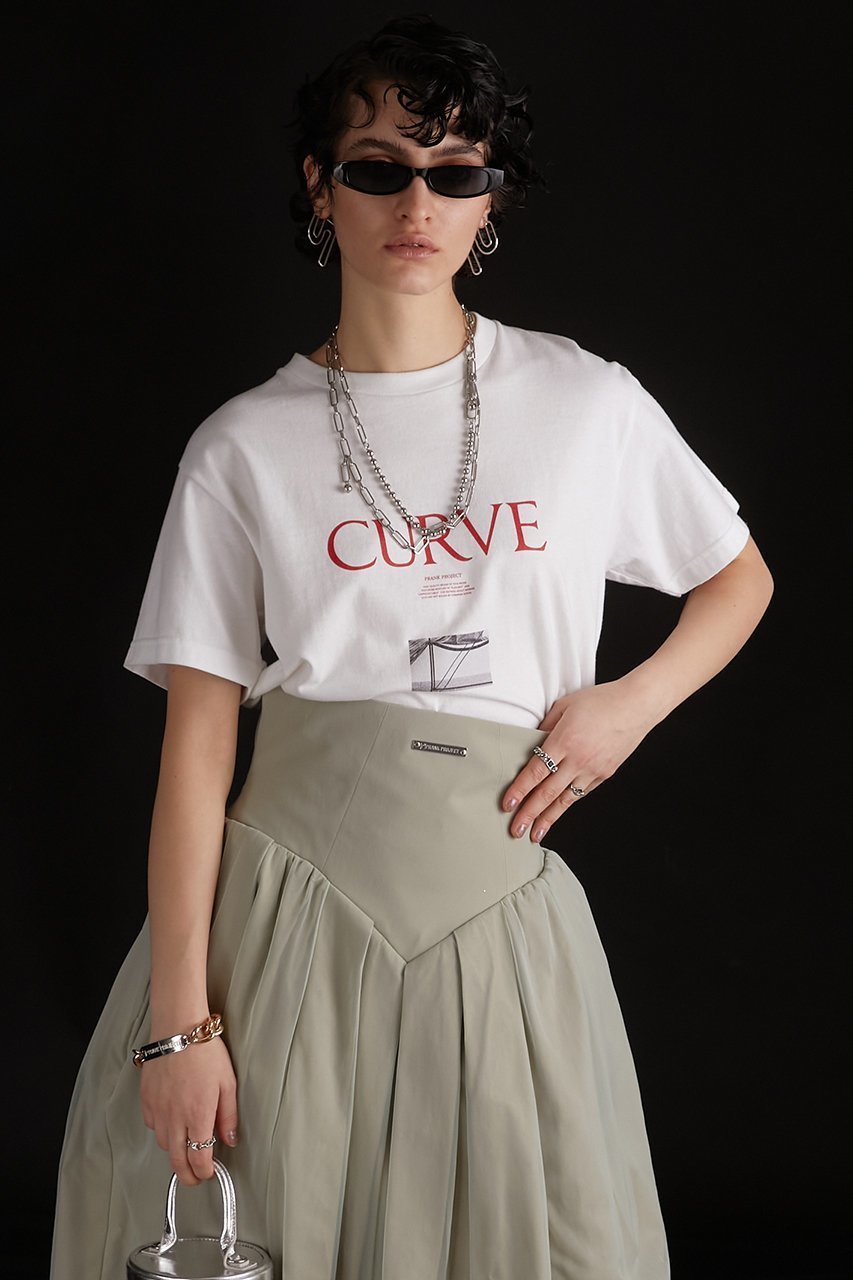 【プランク プロジェクト/PRANK PROJECT】のCURVEプリントTEE / CURVE Printed Tee 人気、トレンドファッション・服の通販 founy(ファニー) 　ファッション　Fashion　レディースファッション　Fashion for Women　トップス・カットソー　Cut & Sew Tops　シャツ・ブラウス・オフィスカジュアル　Elegant Blouses & Button-Ups　ロングTシャツ・Tシャツ　Longline T-Shirts & Tees　カットソー・ベーシックTシャツ　Cut-and-Sewn Tops / Stretch Tees & Basics　ウォッシャブル　Machine Washable　グラフィック　Graphic, Graphic Design　ショート　Short, Short Length　スリーブ　Sleeve, Long Sleeve / Short Sleeve　プリント　Print, Printed Pattern　ボトム　Bottoms, Lower Wear　モチーフ　Motif, Design Theme　other-8|ID: prp329100003813038 ipo3291000000035792104