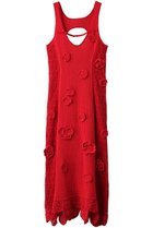 【プランク プロジェクト/PRANK PROJECT】のフラワーモチーフニットドレス / Flower Motif Knit Dress RED(レッド)|ID:prp329100003813043