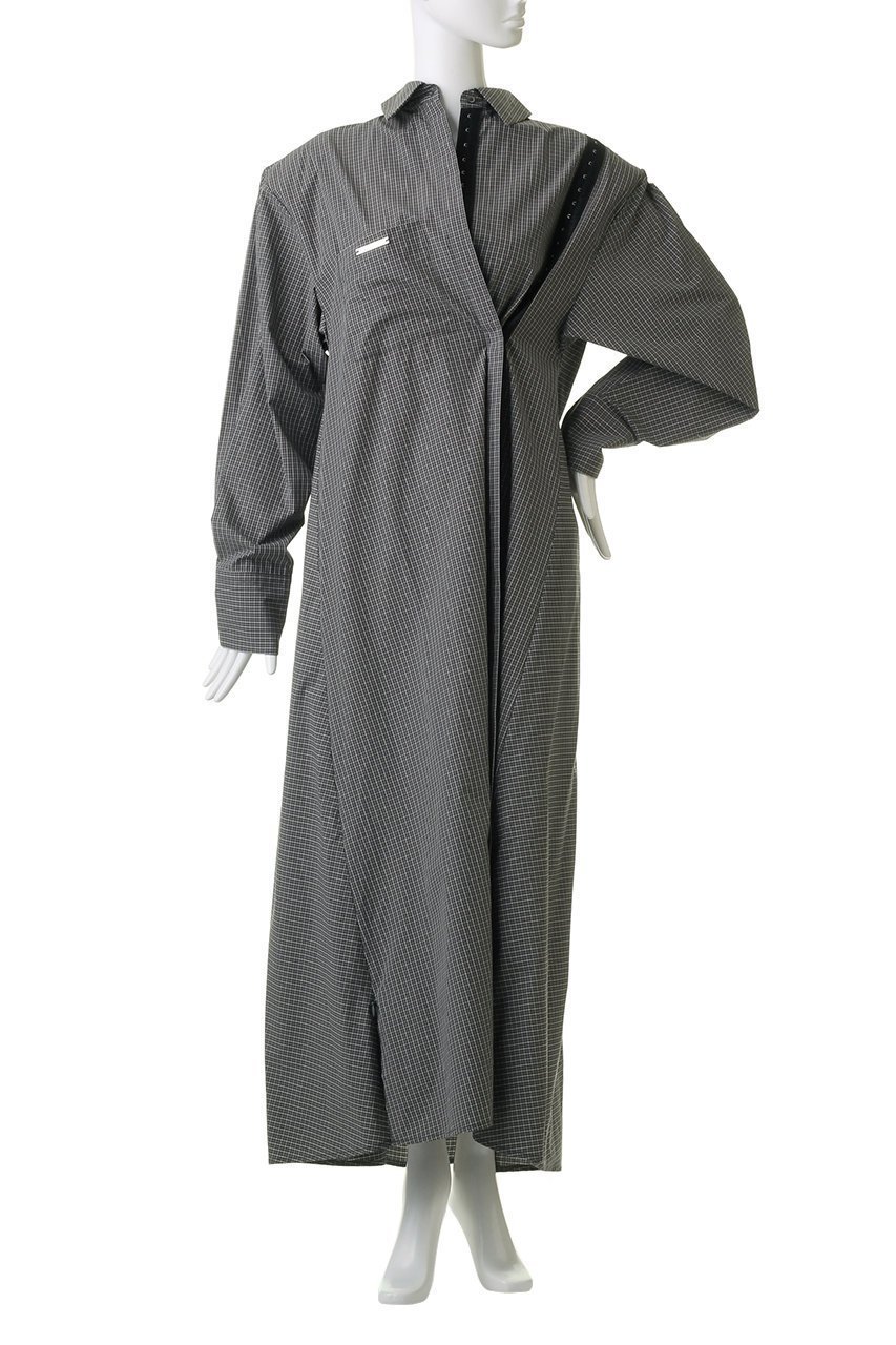 【プランク プロジェクト/PRANK PROJECT】のマキシシャツドレス / Maxi Shirt Dress 人気、トレンドファッション・服の通販 founy(ファニー) 　ファッション　Fashion　レディースファッション　Fashion for Women　ワンピース　Dresses　フォーマル・パーティードレス・結婚式用ドレス　Elegant & Casual Dresses　チュニック　Tunic Tops & Dresses　カシュクール　Wrap Design　シンプル　Simple, Minimal　スリット　Slit, Slit Detail　タイプライター　Typewriter Fabric, Crisp Cotton　チェック　Check, Plaid, Tartan　チュニック　Tunic, Long Top　ドレス　Dress, One-Piece　フロント　Front, Front Design　ブロード　Broadcloth, Fine Cotton　マキシ　Maxi, Full Length　無地　Plain, Solid Color　ロング　Long, Long-Length　おすすめ　Recommended / Our Picks　other-6|ID: prp329100003813046 ipo3291000000032920606