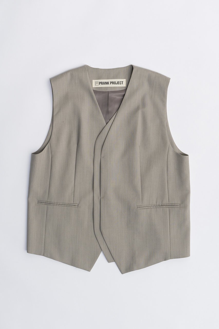 【プランク プロジェクト/PRANK PROJECT】のダブルフロントノーカラージレ / Double Front Collarless Gilet 人気、トレンドファッション・服の通販 founy(ファニー) 　ファッション　Fashion　レディースファッション　WOMEN　アウター　Coat Outerwear　ジャケット　Jackets　インナー　Inner　クラシック　Classic　ジャケット　Jacket　セットアップ　Set Up　ビッグ　Big　フロント　Front　ベスト　Vest　 other-1|ID: prp329100003813050 ipo3291000000029771329