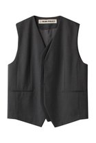 【プランク プロジェクト/PRANK PROJECT】のダブルフロントノーカラージレ / Double Front Collarless Gilet GRY(グレー)|ID:prp329100003813050