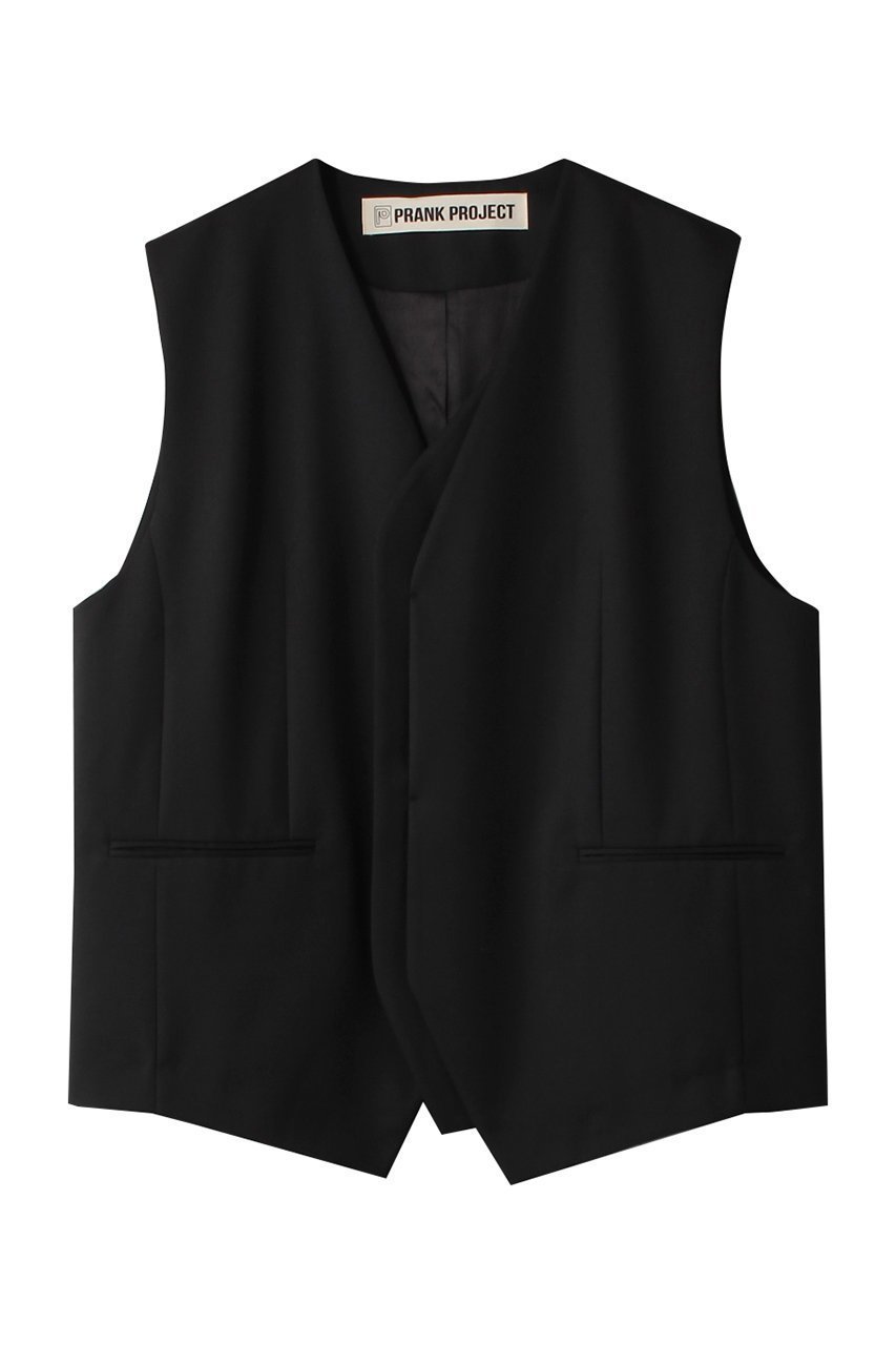 【プランク プロジェクト/PRANK PROJECT】のダブルフロントノーカラージレ / Double Front Collarless Gilet インテリア・キッズ・メンズ・レディースファッション・服の通販 founy(ファニー) 　ファッション　Fashion　レディースファッション　WOMEN　アウター　Coat Outerwear　ジャケット　Jackets　インナー　Inner　クラシック　Classic　ジャケット　Jacket　セットアップ　Set Up　ビッグ　Big　フロント　Front　ベスト　Vest　BLK(ブラック)|ID: prp329100003813050 ipo3291000000029771332