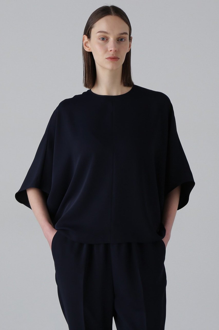 【アドーア/ADORE】のクリアジョーゼットブラウス インテリア・キッズ・メンズ・レディースファッション・服の通販 founy(ファニー) 　ファッション　Fashion　レディースファッション　WOMEN　トップス・カットソー　Tops/Tshirt　シャツ/ブラウス　Shirts/Blouses　おすすめ　Recommend　ショート　Short　シンプル　Simple　スリーブ　Sleeve　セットアップ　Set Up　ドレープ　Drape　バランス　Balance　ネイビー|ID: prp329100003822779 ipo3291000000032243868