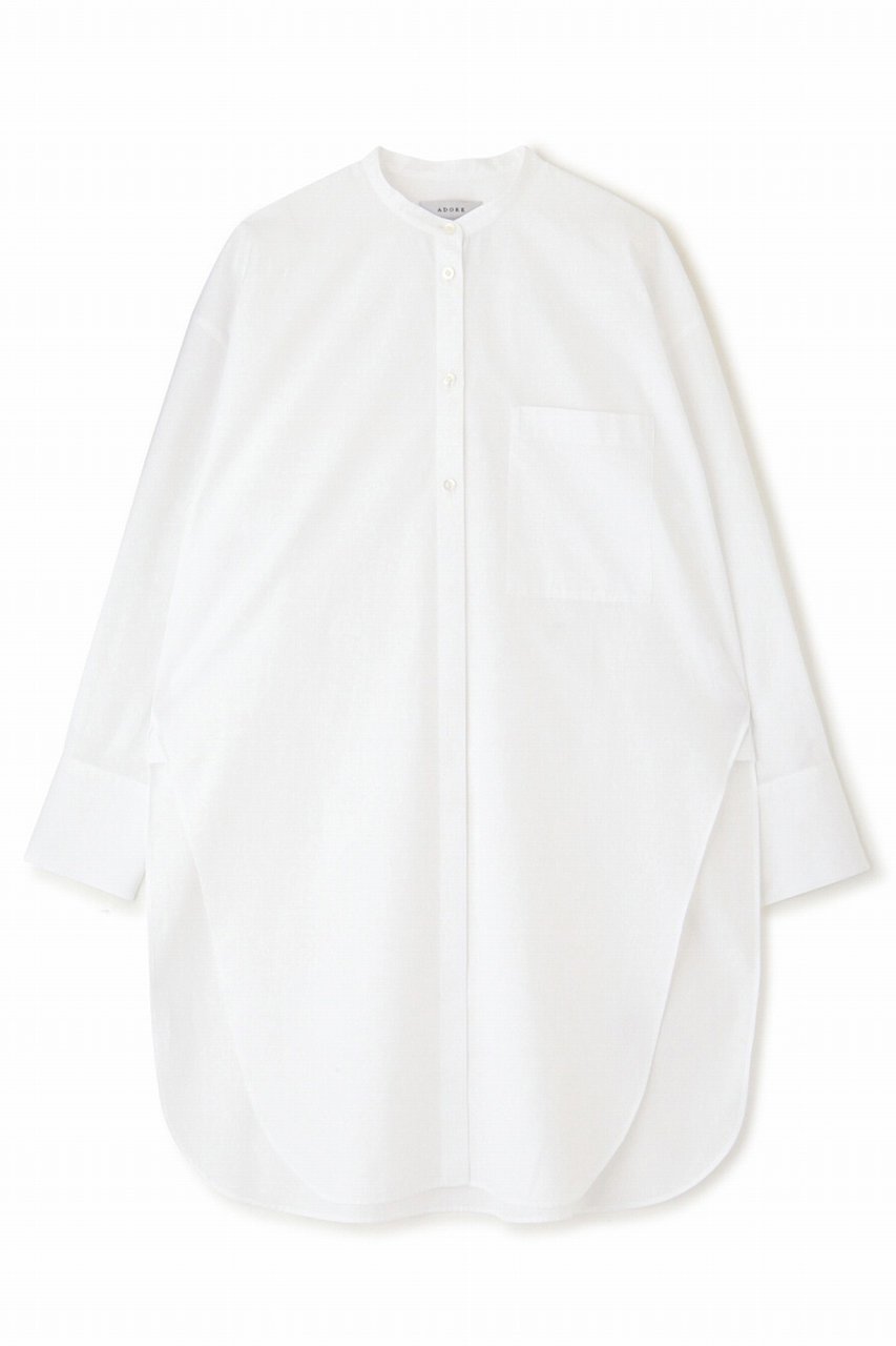 【アドーア/ADORE】のTHOMAS MADON Coブロードブラウス インテリア・キッズ・メンズ・レディースファッション・服の通販 founy(ファニー) 　ファッション　Fashion　レディースファッション　Fashion for Women　トップス・カットソー　Cut & Sew Tops　シャツ・ブラウス・オフィスカジュアル　Elegant Blouses & Button-Ups　イタリア　Italy　インナー　Innerwear　シンプル　Simple, Minimal　スリット　Slit, Slit Detail　スリーブ　Sleeve, Long Sleeve / Short Sleeve　ブロード　Broadcloth, Fine Cotton　ポケット　Pocket, Pocket Detail　ロング　Long, Long-Length　再入荷　Restock / Back in Stock　おすすめ　Recommended / Our Picks　ホワイト|ID: prp329100003822784 ipo3291000000034989061