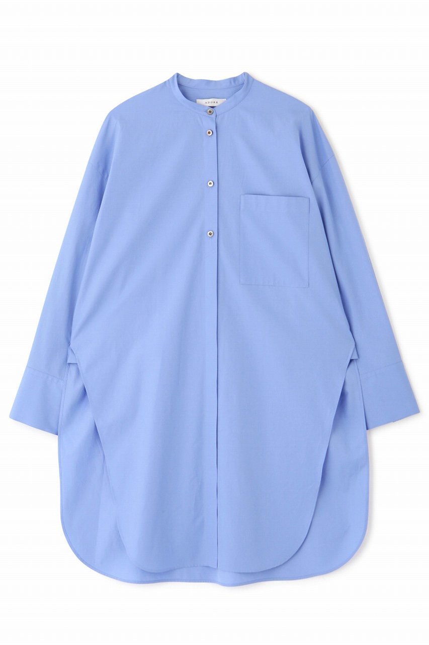 【アドーア/ADORE】のTHOMAS MADON Coブロードブラウス インテリア・キッズ・メンズ・レディースファッション・服の通販 founy(ファニー) 　ファッション　Fashion　レディースファッション　Fashion for Women　トップス・カットソー　Cut & Sew Tops　シャツ・ブラウス・オフィスカジュアル　Elegant Blouses & Button-Ups　イタリア　Italy　インナー　Innerwear　シンプル　Simple, Minimal　スリット　Slit, Slit Detail　スリーブ　Sleeve, Long Sleeve / Short Sleeve　ブロード　Broadcloth, Fine Cotton　ポケット　Pocket, Pocket Detail　ロング　Long, Long-Length　再入荷　Restock / Back in Stock　おすすめ　Recommended / Our Picks　ブルー|ID: prp329100003822784 ipo3291000000034989062