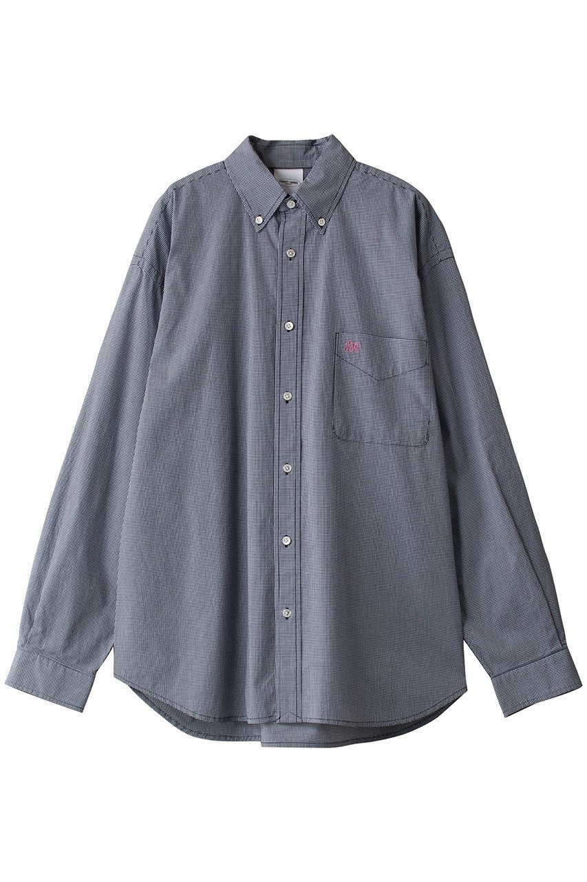 【パロットキャンバス/PARROTT CANVAS】のPCM チェックボタンダウンシャツ インテリア・キッズ・メンズ・レディースファッション・服の通販 founy(ファニー) 　ファッション　Fashion　レディースファッション　WOMEN　トップス・カットソー　Tops/Tshirt　シャツ/ブラウス　Shirts/Blouses　スリーブ　Sleeve　チェック　Check　ロング　Long　エレガント 上品　Elegant　ネイビー|ID: prp329100003822806 ipo3291000000029678654