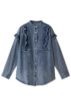 【ローズバッド/ROSE BUD】のデニムフリルシャツ 人気、トレンドファッション・服の通販 founy(ファニー) ファッション Fashion レディースファッション WOMEN トップス・カットソー Tops/Tshirt シャツ/ブラウス Shirts/Blouses スリーブ Sleeve フリル Frills ロング Long thumbnail ブルー|ID: prp329100003822812 ipo3291000000025105284