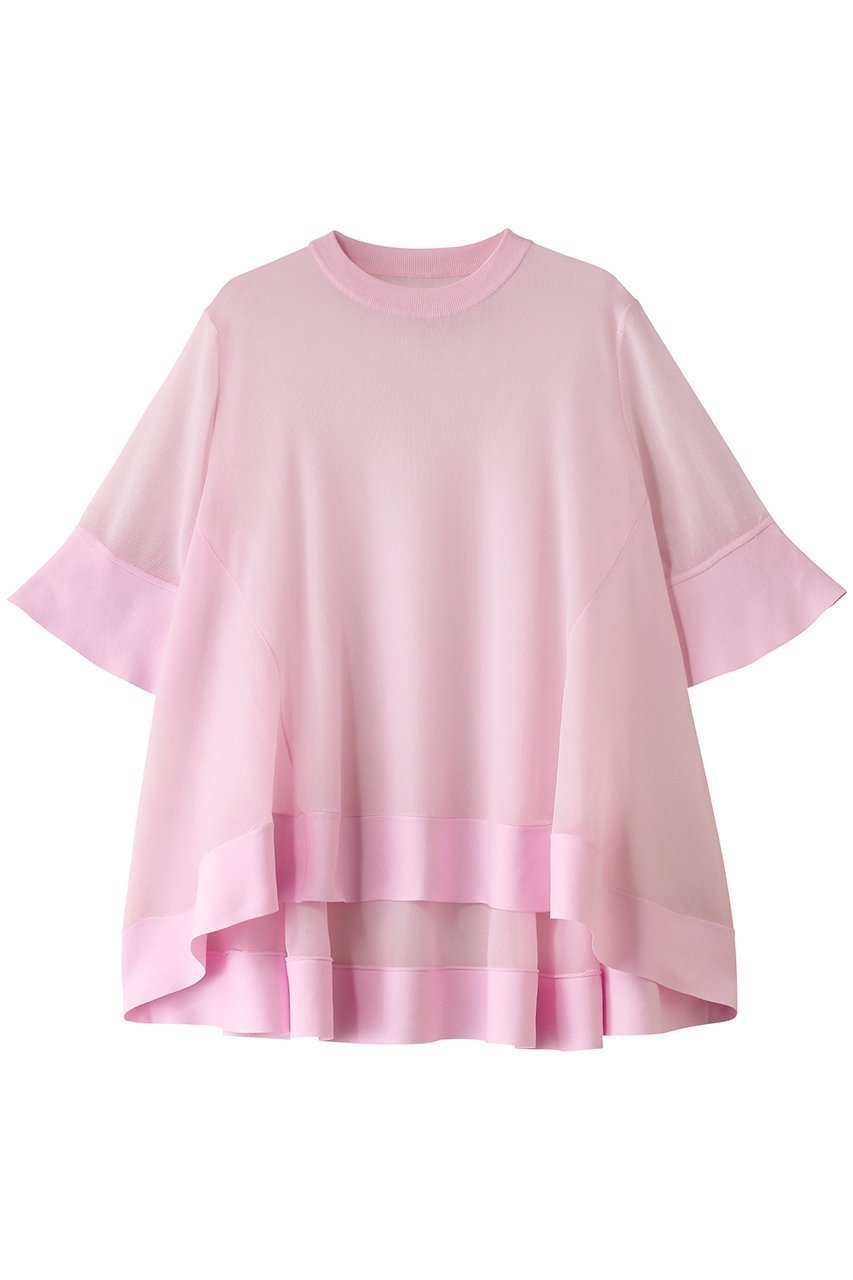【アドーア/ADORE】のシアーニット インテリア・キッズ・メンズ・レディースファッション・服の通販 founy(ファニー) 　ファッション　Fashion　レディースファッション　Fashion for Women　トップス・カットソー　Cut & Sew Tops　ニット　Knit Tops & Sweaters　カジュアルプルオーバー・ニットトップス　Pullovers & Knit Tops / Casual Pullovers　シンプル　Simple, Minimal　フレア　Flare, Flared　ピンク|ID: prp329100003828671 ipo3291000000032937406