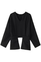 【リムアーク/RIM.ARK】のFlap pk 2way tops/トップス 人気、トレンドファッション・服の通販 founy(ファニー) ファッション Fashion レディースファッション Fashion for Women トップス・カットソー Cut & Sew Tops シャツ・ブラウス・オフィスカジュアル Elegant Blouses & Button-Ups ロングTシャツ・Tシャツ Longline T-Shirts & Tees カットソー・ベーシックTシャツ Cut-and-Sewn Tops / Stretch Tees & Basics スリーブ Sleeve, Long Sleeve / Short Sleeve ロング Long, Long-Length エレガント 上品 Elegant 吸水 Absorbent, Quick-Dry thumbnail ブラック|ID: prp329100003830129 ipo3291000000036661730