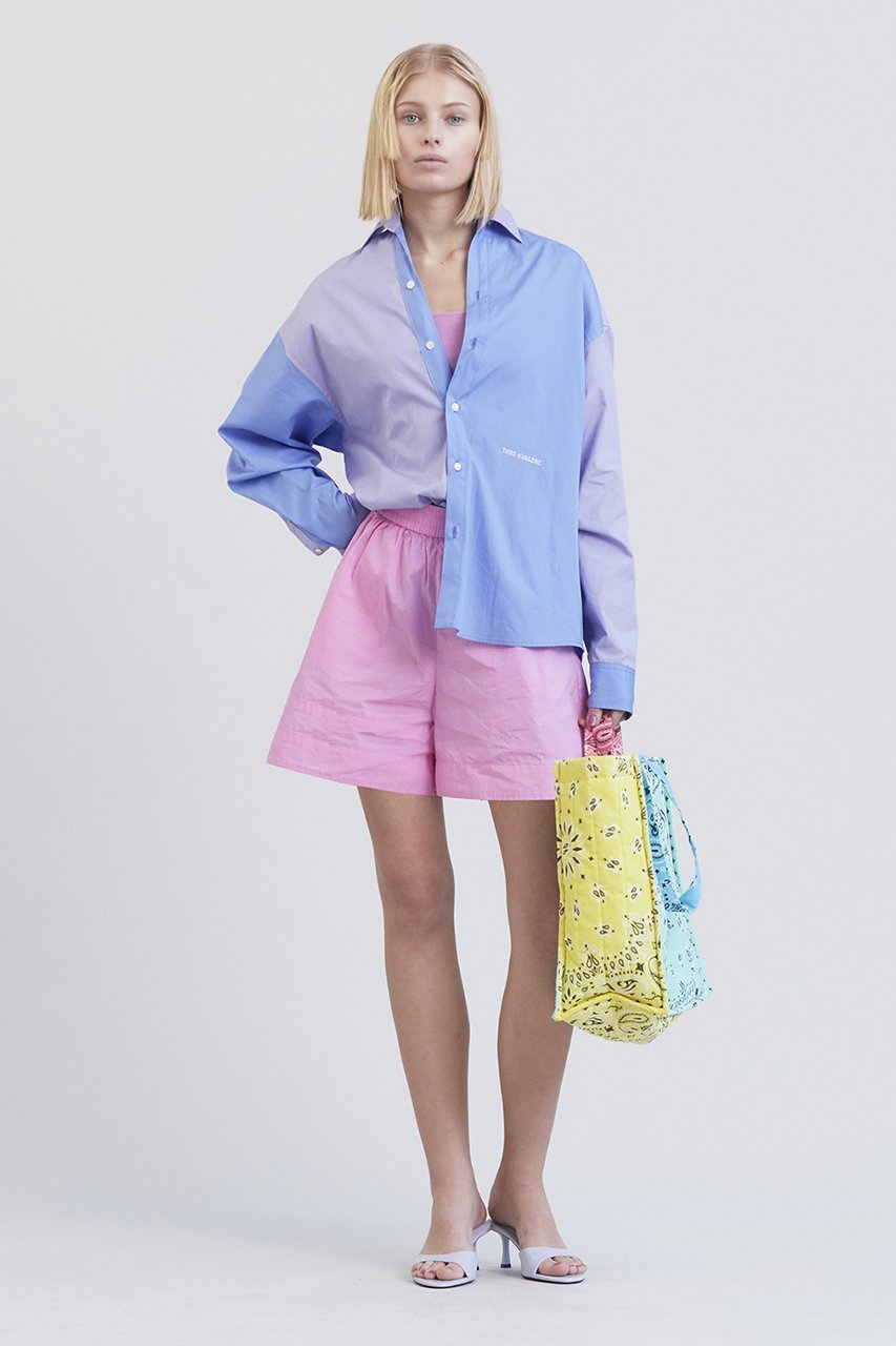 【サードマガジン/THIRD MAGAZINE】のカラーブロックシャツ 人気、トレンドファッション・服の通販 founy(ファニー) 　ファッション　Fashion　レディースファッション　Fashion for Women　トップス・カットソー　Cut & Sew Tops　シャツ・ブラウス・オフィスカジュアル　Elegant Blouses & Button-Ups　スリーブ　Sleeve, Long Sleeve / Short Sleeve　パープル　Purple, Violet　ブロッキング　Color Blocking, Panel Design　ブロック　Block, Solid Block Pattern　ロング　Long, Long-Length　ワンポイント　One Point, Statement Accent　長袖　Long Sleeve, Full Sleeve　other-6|ID: prp329100003833775 ipo3291000000035653263