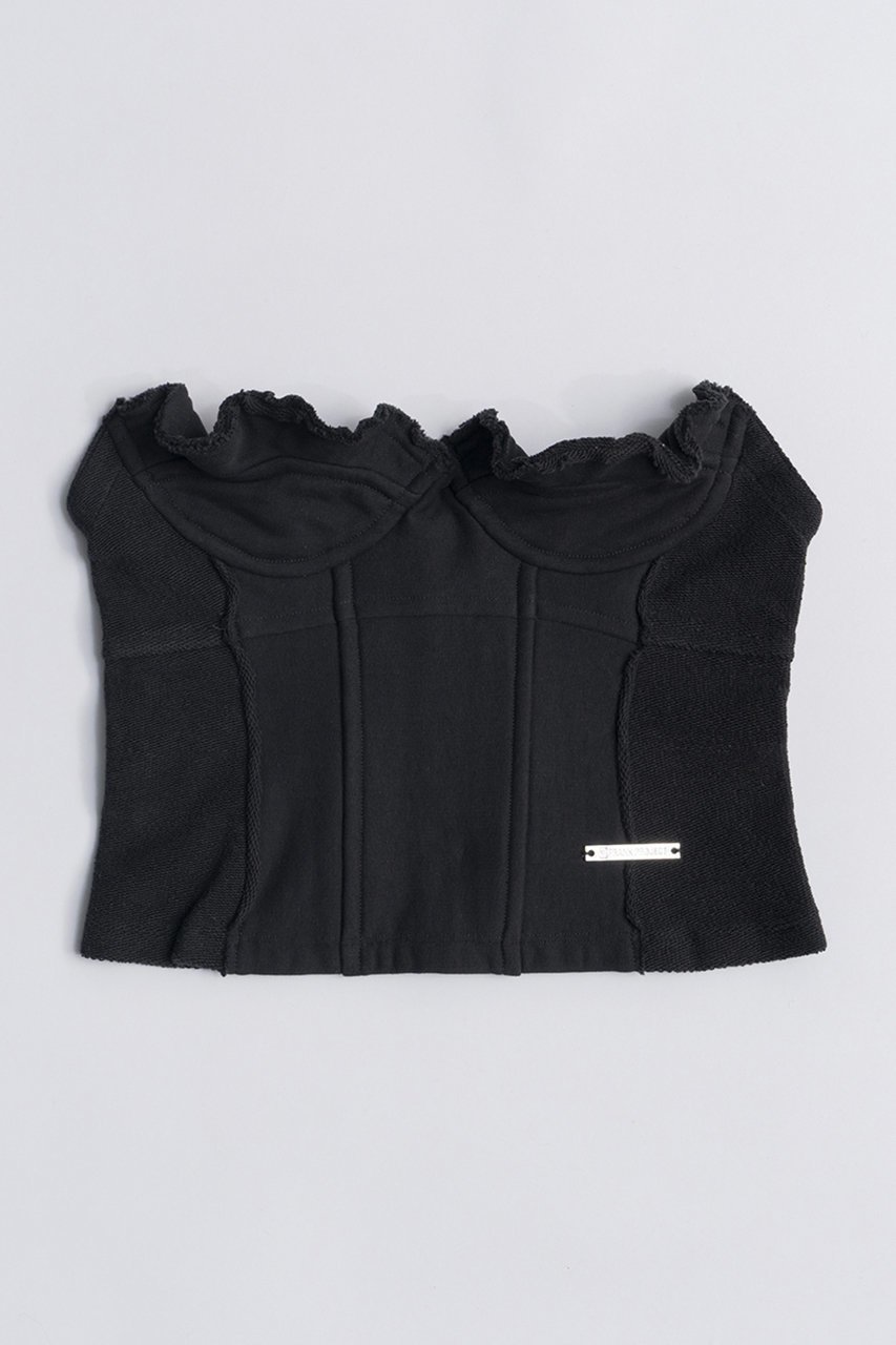 【プランク プロジェクト/PRANK PROJECT】のフリルスウェットビスチェ / Ruffle Sweatshirt Bustier インテリア・キッズ・メンズ・レディースファッション・服の通販 founy(ファニー) 　ファッション　Fashion　レディースファッション　WOMEN　トップス・カットソー　Tops/Tshirt　シャツ/ブラウス　Shirts/Blouses　パーカ　Sweats　ロング / Tシャツ　T-Shirts　スウェット　Sweat　カットソー　Cut and Sewn　ビスチェ　Bustier　おすすめ　Recommend　ビスチェ　Bustier　フリル　Frills　ワイヤー　Wire　C.GRY(チャコールグレー)|ID: prp329100003833905 ipo3291000000025347900