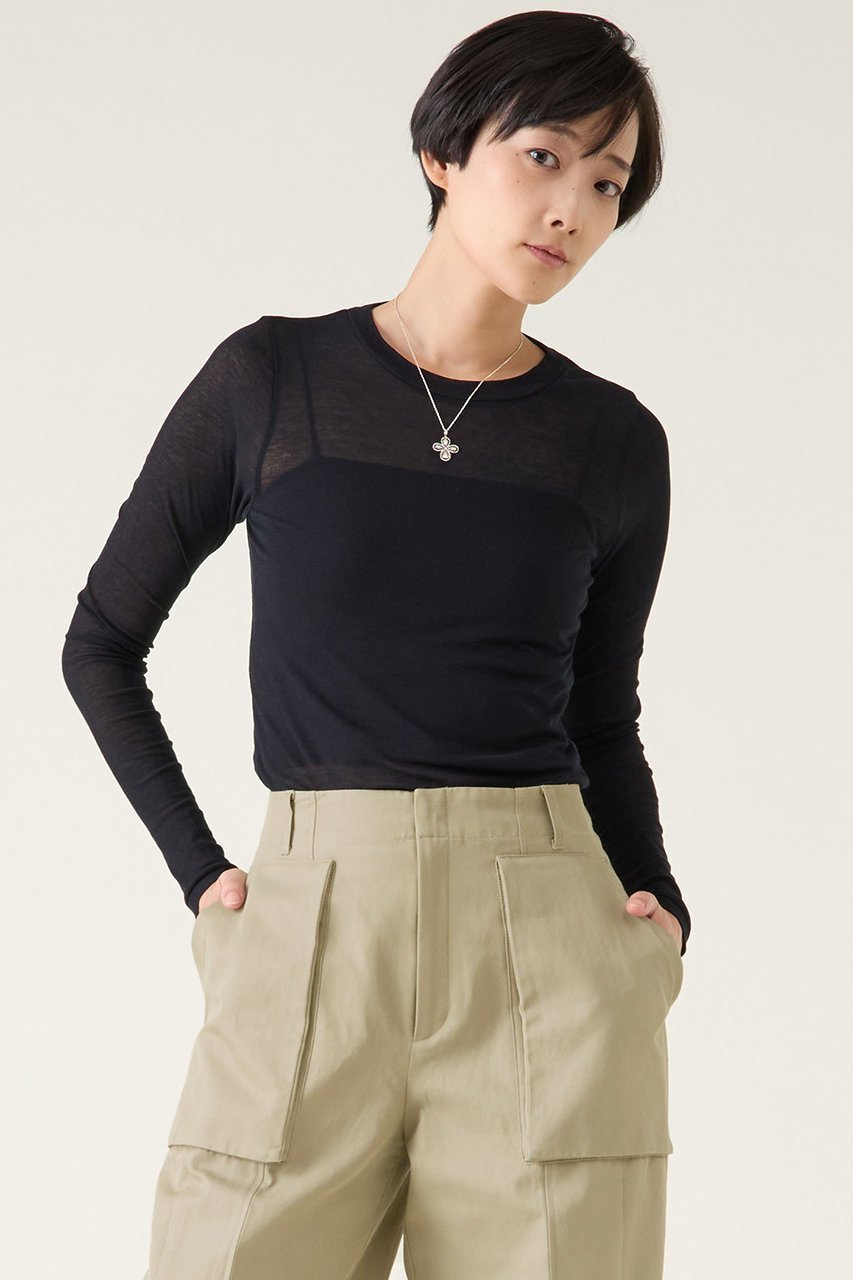 【マルティニーク/martinique】のガーゼフライスロンT 人気、トレンドファッション・服の通販 founy(ファニー) 　ファッション　Fashion　レディースファッション　Fashion for Women　トップス・カットソー　Cut & Sew Tops　シャツ・ブラウス・オフィスカジュアル　Elegant Blouses & Button-Ups　ロングTシャツ・Tシャツ　Longline T-Shirts & Tees　カットソー・ベーシックTシャツ　Cut-and-Sewn Tops / Stretch Tees & Basics　おすすめ　Recommended / Our Picks　シアー　Sheer, See-Through　スリーブ　Sleeve, Long Sleeve / Short Sleeve　トレンド　Trend, Trending Now　ベーシック　Basic, Essential　ロング　Long, Long-Length　夏　Summer　 other-1|ID: prp329100003835171 ipo3291000000032860391