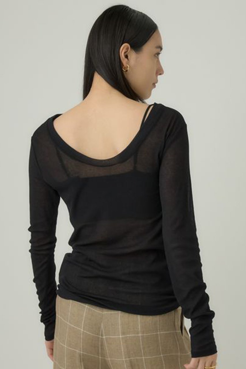 【カオス/Chaos】のパティロングスリーブTシャツ インテリア・キッズ・メンズ・レディースファッション・服の通販 founy(ファニー) 　ファッション　Fashion　レディースファッション　Fashion for Women　トップス・カットソー　Cut & Sew Tops　シャツ・ブラウス・オフィスカジュアル　Elegant Blouses & Button-Ups　ロングTシャツ・Tシャツ　Longline T-Shirts & Tees　カットソー・ベーシックTシャツ　Cut-and-Sewn Tops / Stretch Tees & Basics　インナー　Innerwear　コンパクト　Compact, Small Size　シアー　Sheer, See-Through　スリーブ　Sleeve, Long Sleeve / Short Sleeve　ロング　Long, Long-Length　エレガント 上品　Elegant　新作・新入荷　New Arrivals / New In　ブラック|ID: prp329100003836641 ipo3291000000032840414