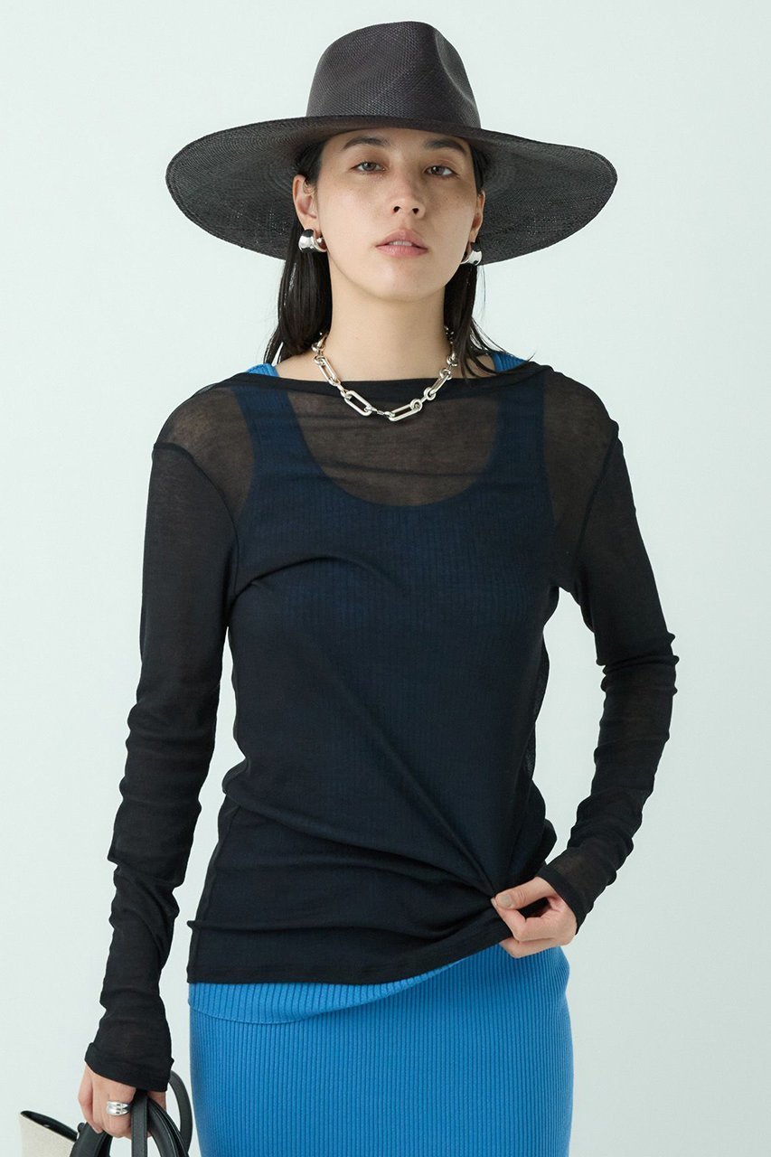 【カオス/Chaos】のパティロングスリーブTシャツ インテリア・キッズ・メンズ・レディースファッション・服の通販 founy(ファニー) 　ファッション　Fashion　レディースファッション　Fashion for Women　トップス・カットソー　Cut & Sew Tops　シャツ・ブラウス・オフィスカジュアル　Elegant Blouses & Button-Ups　ロングTシャツ・Tシャツ　Longline T-Shirts & Tees　カットソー・ベーシックTシャツ　Cut-and-Sewn Tops / Stretch Tees & Basics　インナー　Innerwear　コンパクト　Compact, Small Size　シアー　Sheer, See-Through　スリーブ　Sleeve, Long Sleeve / Short Sleeve　ロング　Long, Long-Length　エレガント 上品　Elegant　ブラック|ID: prp329100003836641 ipo3291000000035703050