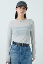 【カオス/Chaos】のパティロングスリーブTシャツ 人気、トレンドファッション・服の通販 founy(ファニー) ファッション Fashion レディースファッション Fashion for Women トップス・カットソー Cut & Sew Tops シャツ・ブラウス・オフィスカジュアル Elegant Blouses & Button-Ups ロングTシャツ・Tシャツ Longline T-Shirts & Tees カットソー・ベーシックTシャツ Cut-and-Sewn Tops / Stretch Tees & Basics インナー Innerwear コンパクト Compact, Small Size シアー Sheer, See-Through スリーブ Sleeve, Long Sleeve / Short Sleeve ロング Long, Long-Length エレガント 上品 Elegant thumbnail ライトグレー|ID: prp329100003836641 ipo3291000000035703062