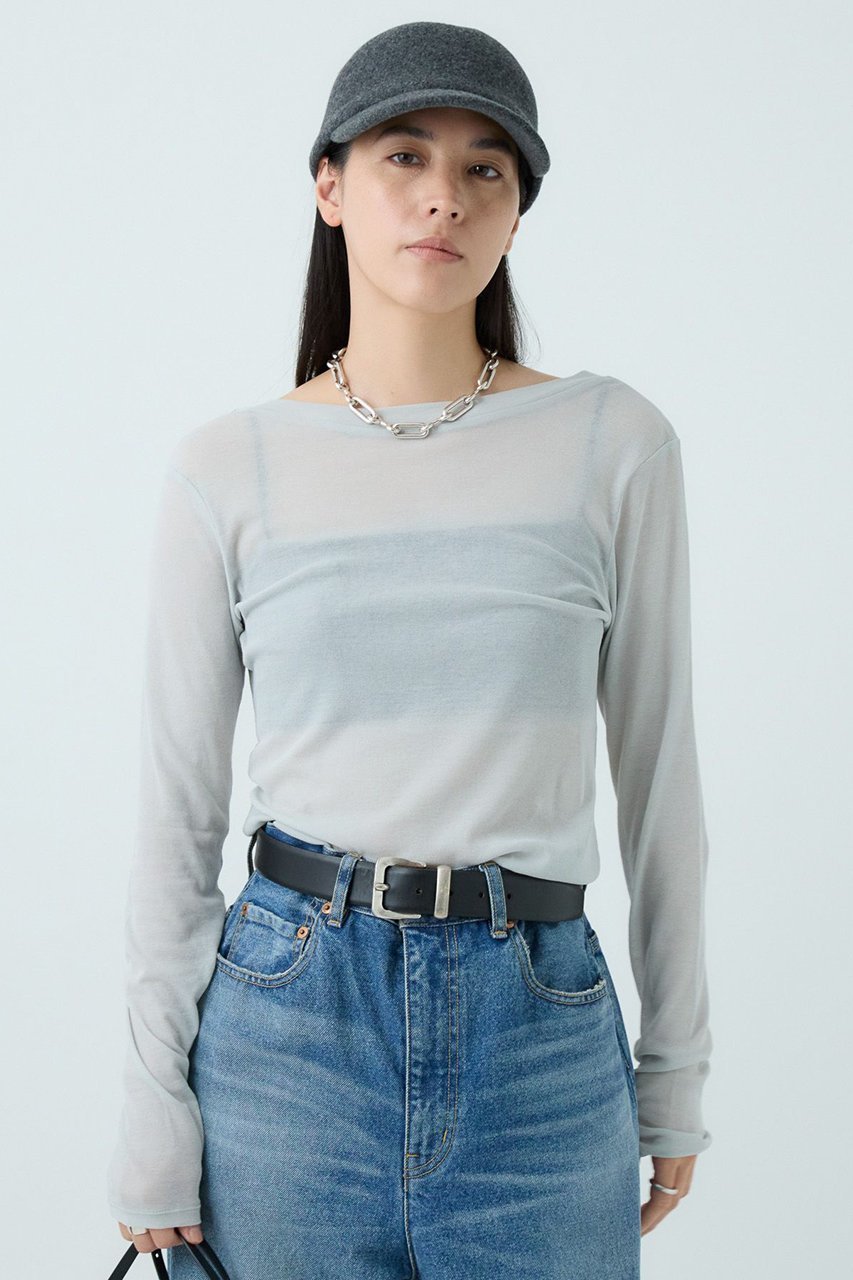 【カオス/Chaos】のパティロングスリーブTシャツ インテリア・キッズ・メンズ・レディースファッション・服の通販 founy(ファニー) 　ファッション　Fashion　レディースファッション　Fashion for Women　トップス・カットソー　Cut & Sew Tops　シャツ・ブラウス・オフィスカジュアル　Elegant Blouses & Button-Ups　ロングTシャツ・Tシャツ　Longline T-Shirts & Tees　カットソー・ベーシックTシャツ　Cut-and-Sewn Tops / Stretch Tees & Basics　インナー　Innerwear　コンパクト　Compact, Small Size　シアー　Sheer, See-Through　スリーブ　Sleeve, Long Sleeve / Short Sleeve　ロング　Long, Long-Length　エレガント 上品　Elegant　ライトグレー|ID: prp329100003836641 ipo3291000000035703062