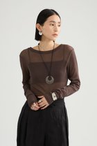 【カオス/Chaos】のパティロングスリーブTシャツ 人気、トレンドファッション・服の通販 founy(ファニー) ファッション Fashion レディースファッション Fashion for Women トップス・カットソー Cut & Sew Tops シャツ・ブラウス・オフィスカジュアル Elegant Blouses & Button-Ups ロングTシャツ・Tシャツ Longline T-Shirts & Tees カットソー・ベーシックTシャツ Cut-and-Sewn Tops / Stretch Tees & Basics インナー Innerwear コンパクト Compact, Small Size シアー Sheer, See-Through スリーブ Sleeve, Long Sleeve / Short Sleeve ロング Long, Long-Length エレガント 上品 Elegant thumbnail ブラウン|ID: prp329100003836641 ipo3291000000036728256