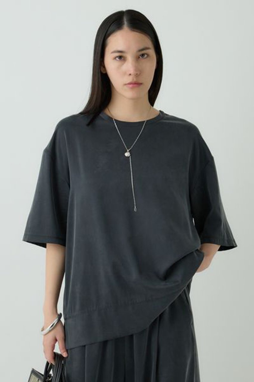 【カオス/Chaos】のサンディングシルクTシャツ インテリア・キッズ・メンズ・レディースファッション・服の通販 founy(ファニー) 　ファッション　Fashion　レディースファッション　Fashion for Women　トップス・カットソー　Cut & Sew Tops　シャツ・ブラウス・オフィスカジュアル　Elegant Blouses & Button-Ups　ロングTシャツ・Tシャツ　Longline T-Shirts & Tees　カットソー・ベーシックTシャツ　Cut-and-Sewn Tops / Stretch Tees & Basics　サテン　Satin, Glossy Fabric　ショート　Short, Short Length　シルク　Silk, 100% Silk　シンプル　Simple, Minimal　ストレッチ　Stretch, Stretchy Fabric　スリーブ　Sleeve, Long Sleeve / Short Sleeve　エレガント 上品　Elegant　定番　Standard, Basic Item　ダークネイビー|ID: prp329100003836642 ipo3291000000033705013