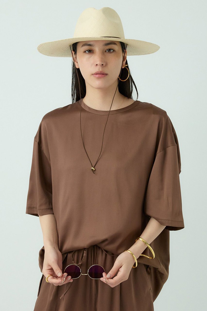 【カオス/Chaos】のサンディングシルクTシャツ 人気、トレンドファッション・服の通販 founy(ファニー) 　ファッション　Fashion　レディースファッション　Fashion for Women　トップス・カットソー　Cut & Sew Tops　シャツ・ブラウス・オフィスカジュアル　Elegant Blouses & Button-Ups　ロングTシャツ・Tシャツ　Longline T-Shirts & Tees　カットソー・ベーシックTシャツ　Cut-and-Sewn Tops / Stretch Tees & Basics　サテン　Satin, Glossy Fabric　ショート　Short, Short Length　シルク　Silk, 100% Silk　シンプル　Simple, Minimal　ストレッチ　Stretch, Stretchy Fabric　スリーブ　Sleeve, Long Sleeve / Short Sleeve　エレガント 上品　Elegant　定番　Standard, Basic Item　other-5|ID: prp329100003836642 ipo3291000000033705018