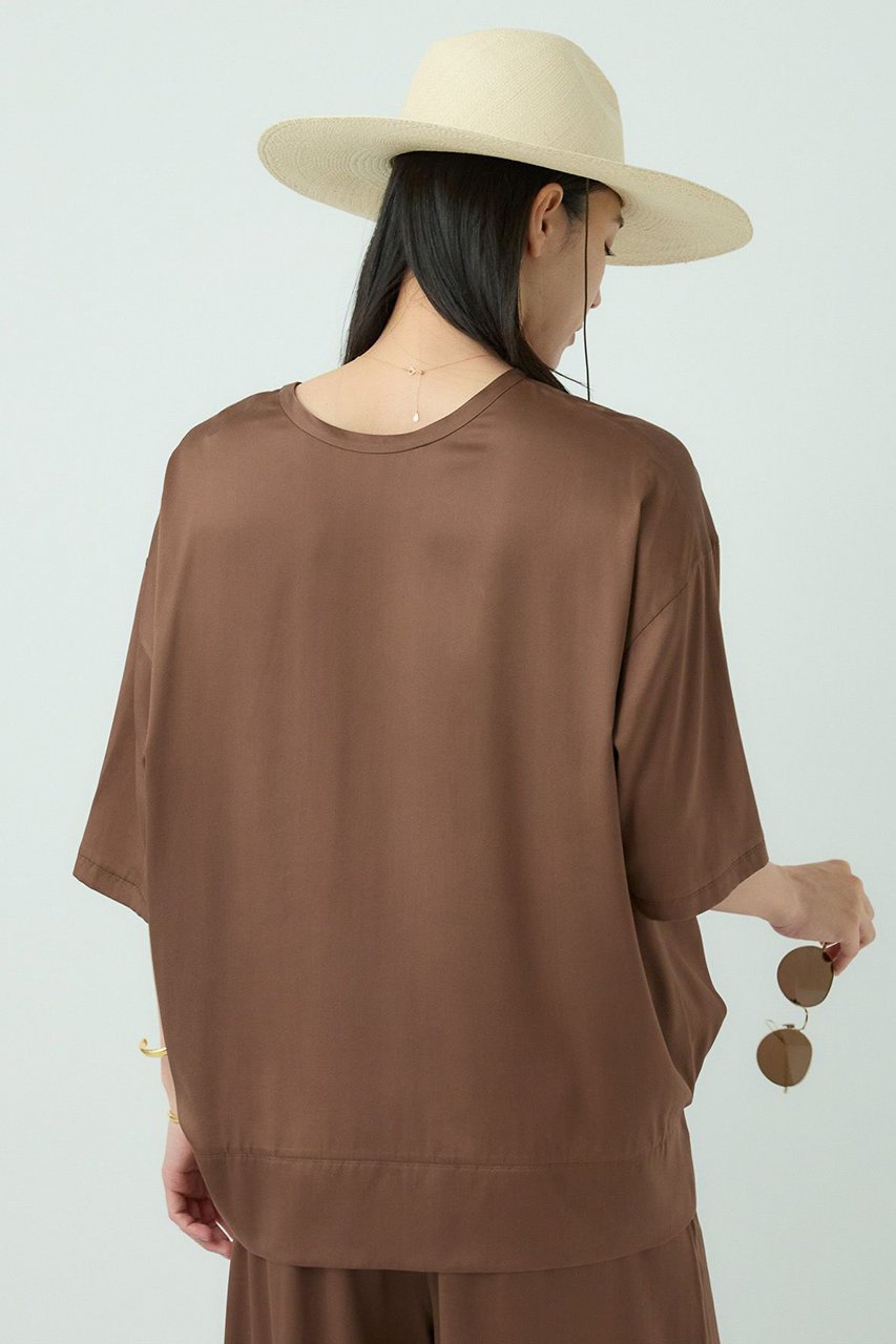 【カオス/Chaos】のサンディングシルクTシャツ 人気、トレンドファッション・服の通販 founy(ファニー) 　ファッション　Fashion　レディースファッション　Fashion for Women　トップス・カットソー　Cut & Sew Tops　シャツ・ブラウス・オフィスカジュアル　Elegant Blouses & Button-Ups　ロングTシャツ・Tシャツ　Longline T-Shirts & Tees　カットソー・ベーシックTシャツ　Cut-and-Sewn Tops / Stretch Tees & Basics　サテン　Satin, Glossy Fabric　ショート　Short, Short Length　シルク　Silk, 100% Silk　シンプル　Simple, Minimal　ストレッチ　Stretch, Stretchy Fabric　スリーブ　Sleeve, Long Sleeve / Short Sleeve　エレガント 上品　Elegant　定番　Standard, Basic Item　other-7|ID: prp329100003836642 ipo3291000000033705020
