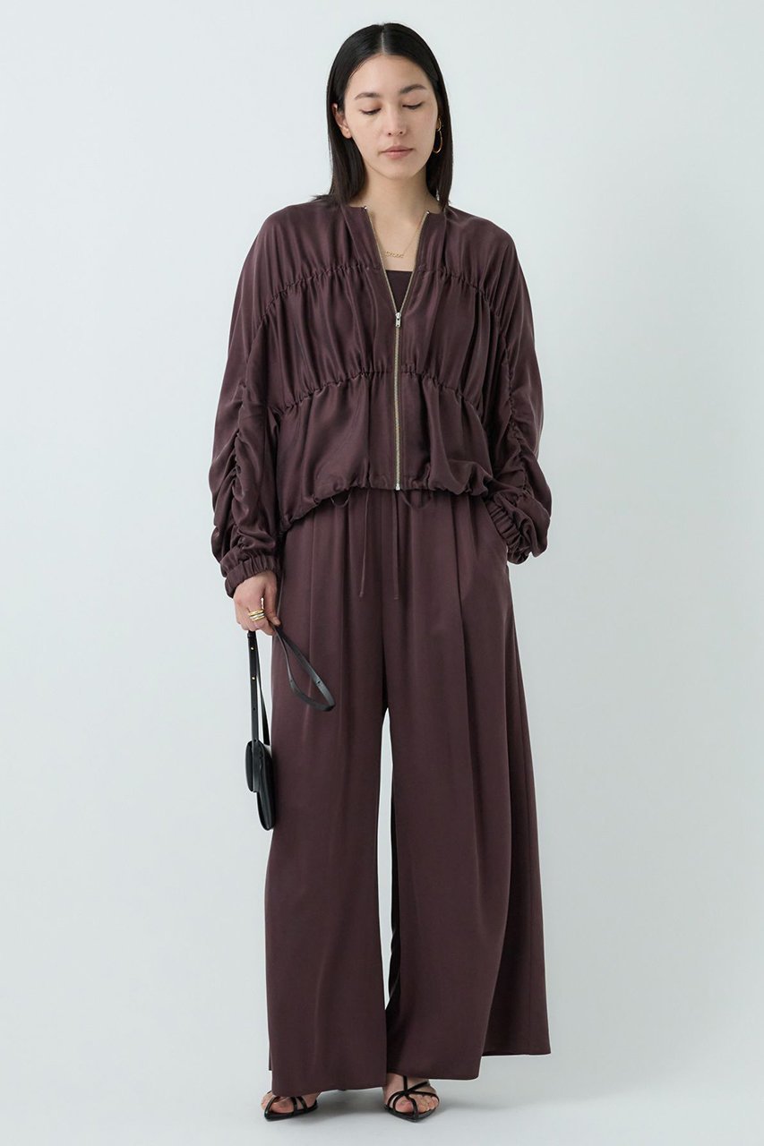 【カオス/Chaos】のモーラワイドパンツ インテリア・キッズ・メンズ・レディースファッション・服の通販 founy(ファニー) 　ファッション　Fashion　レディースファッション　Fashion for Women　パンツ　Pants & Trousers　なめらか　Smooth, Silky Texture　サテン　Satin, Glossy Fabric　シルク　Silk, 100% Silk　ストレッチ　Stretch, Stretchy Fabric　ワイド　Wide, Wide Fit　エレガント 上品　Elegant　ガナッシュブラウン|ID: prp329100003836643 ipo3291000000032819692